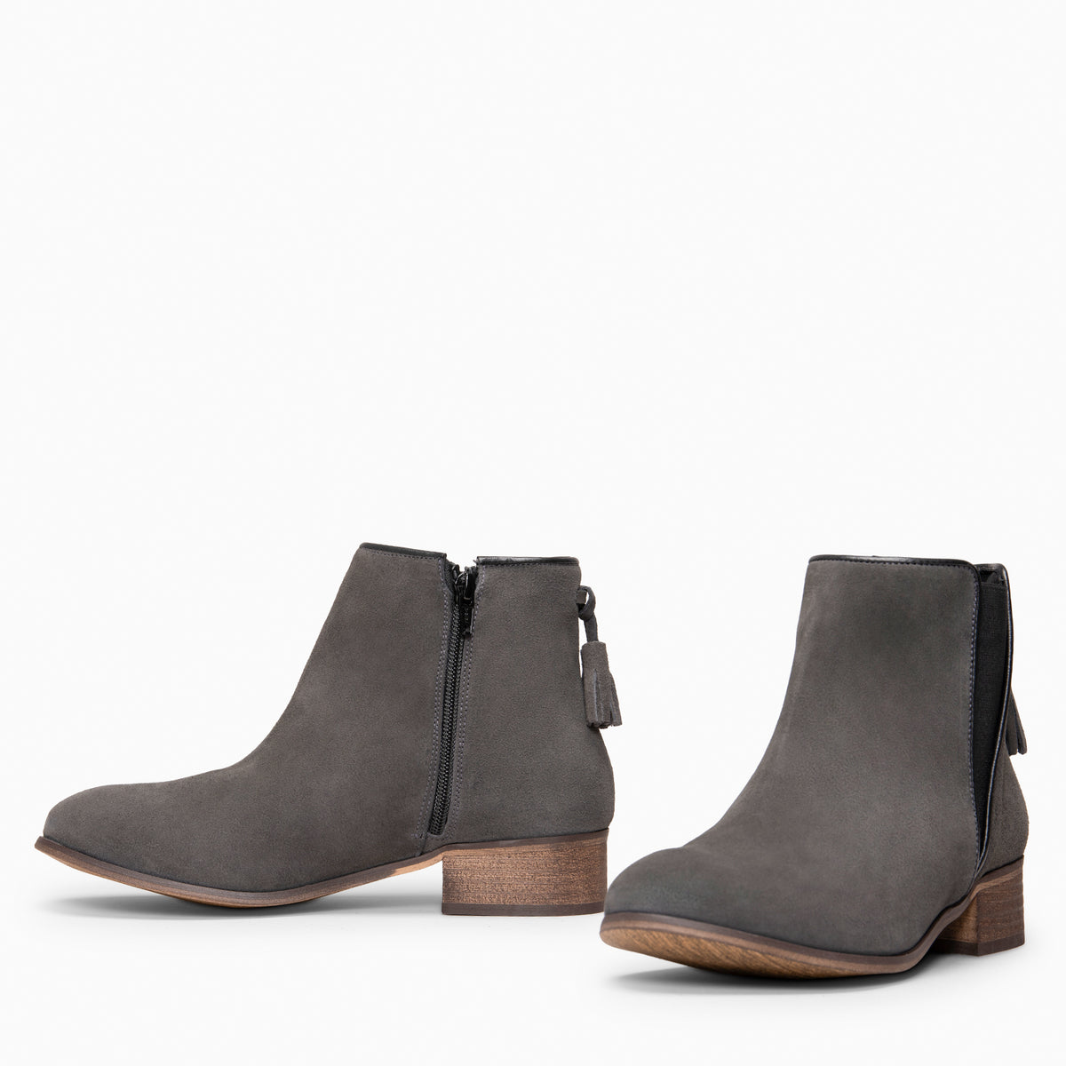 LEIRE - Botines Chelsea de serraje hidrófugo GRIS