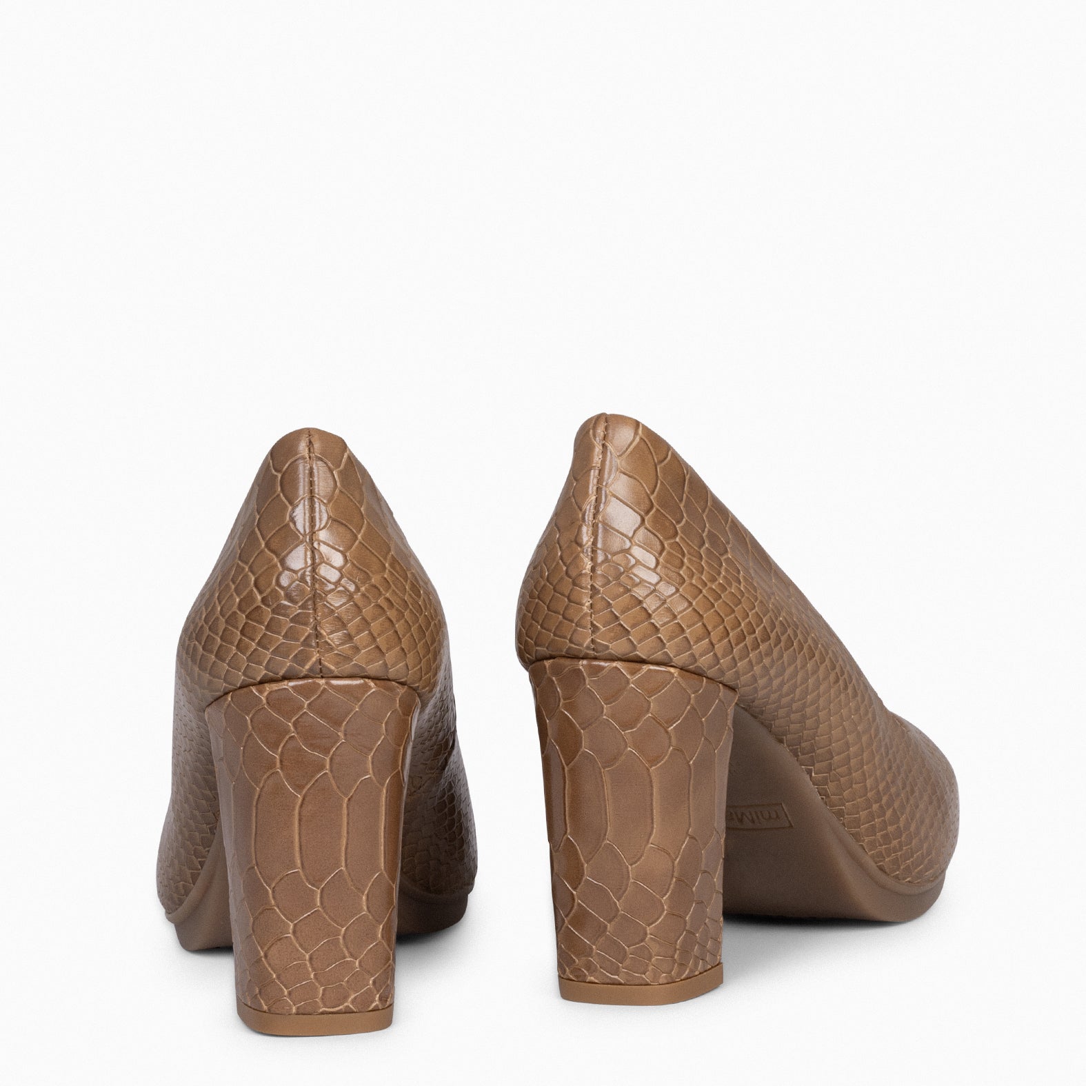 URBAN SAUVAGE - Zapatos de salón con textura de serpiente TAUPE - miMaO ®