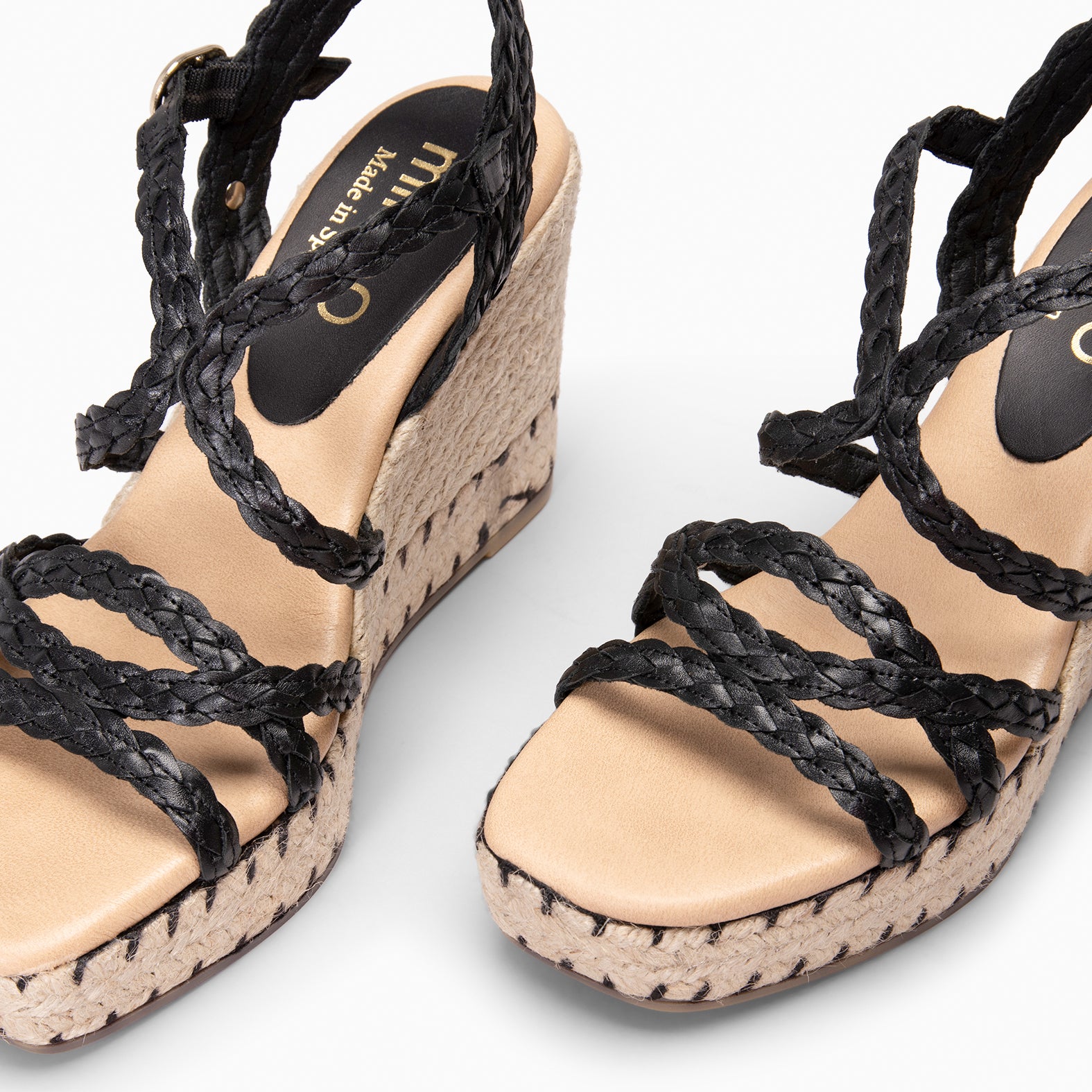 ARTEMISA - Espadrilles à lanières tressées NOIR