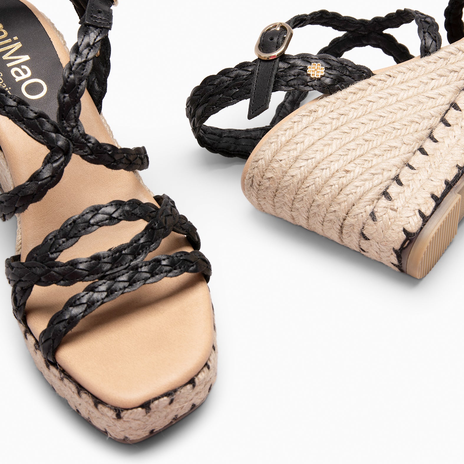 ARTEMISA - Espadrilles à lanières tressées NOIR