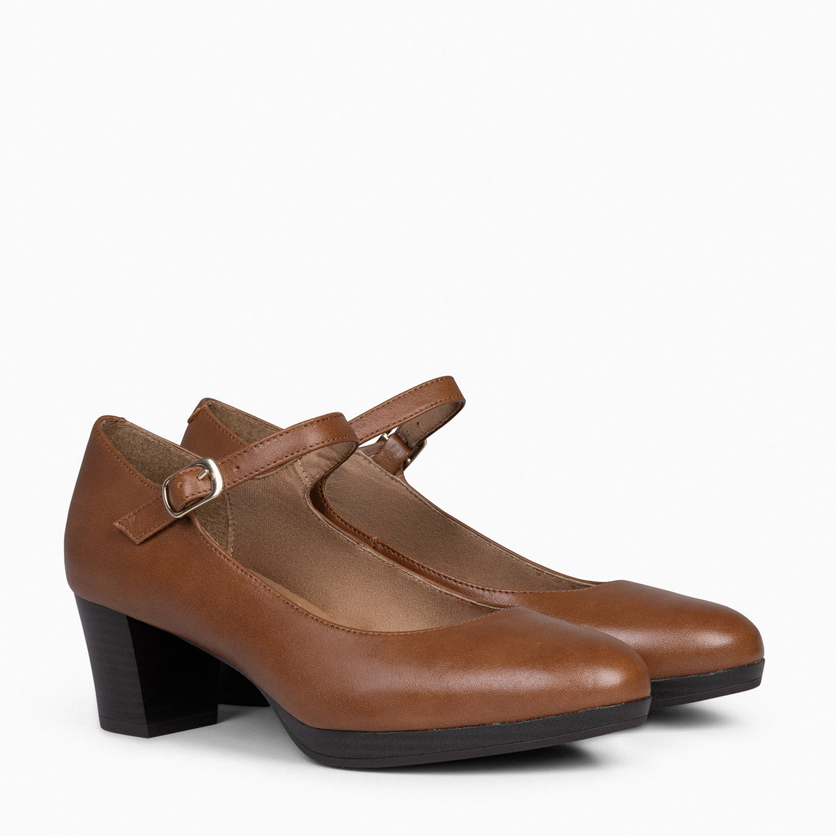 AZAFATA PULSERA – Zapatos de mujer con plataforma y tacón bajo CAMEL
