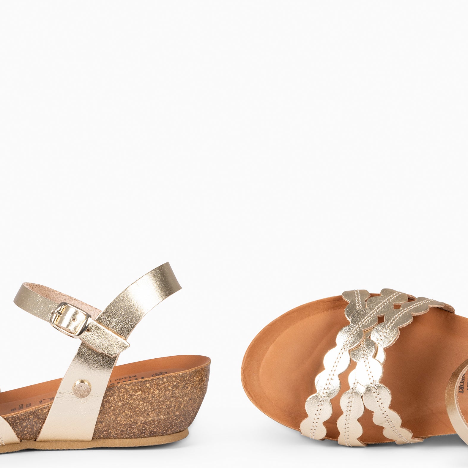 MALTA - SANDALIA BIO CON CUÑA PLATINO