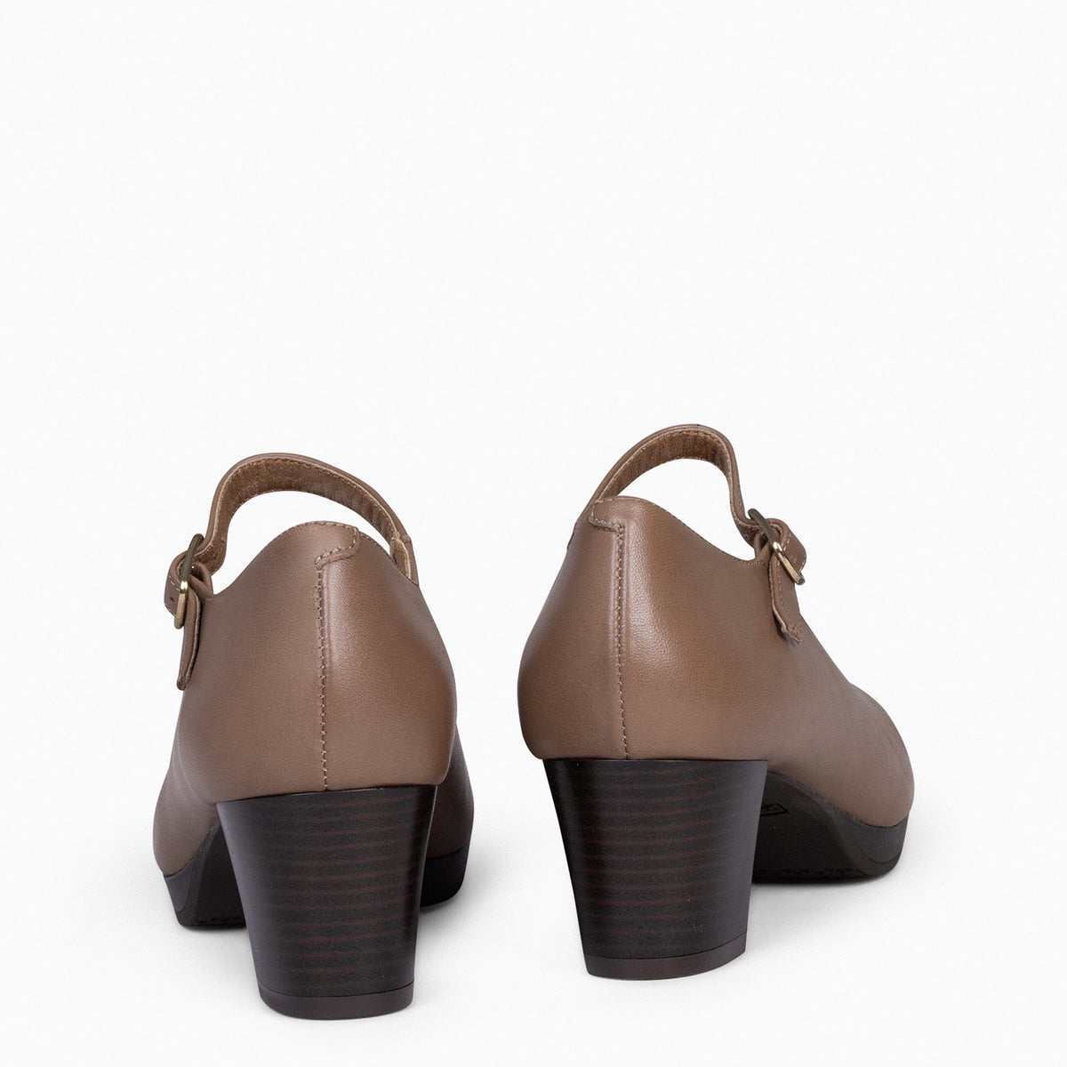 FLIGHT BUCKLE – TAUPE women's shoes with platform and low heel