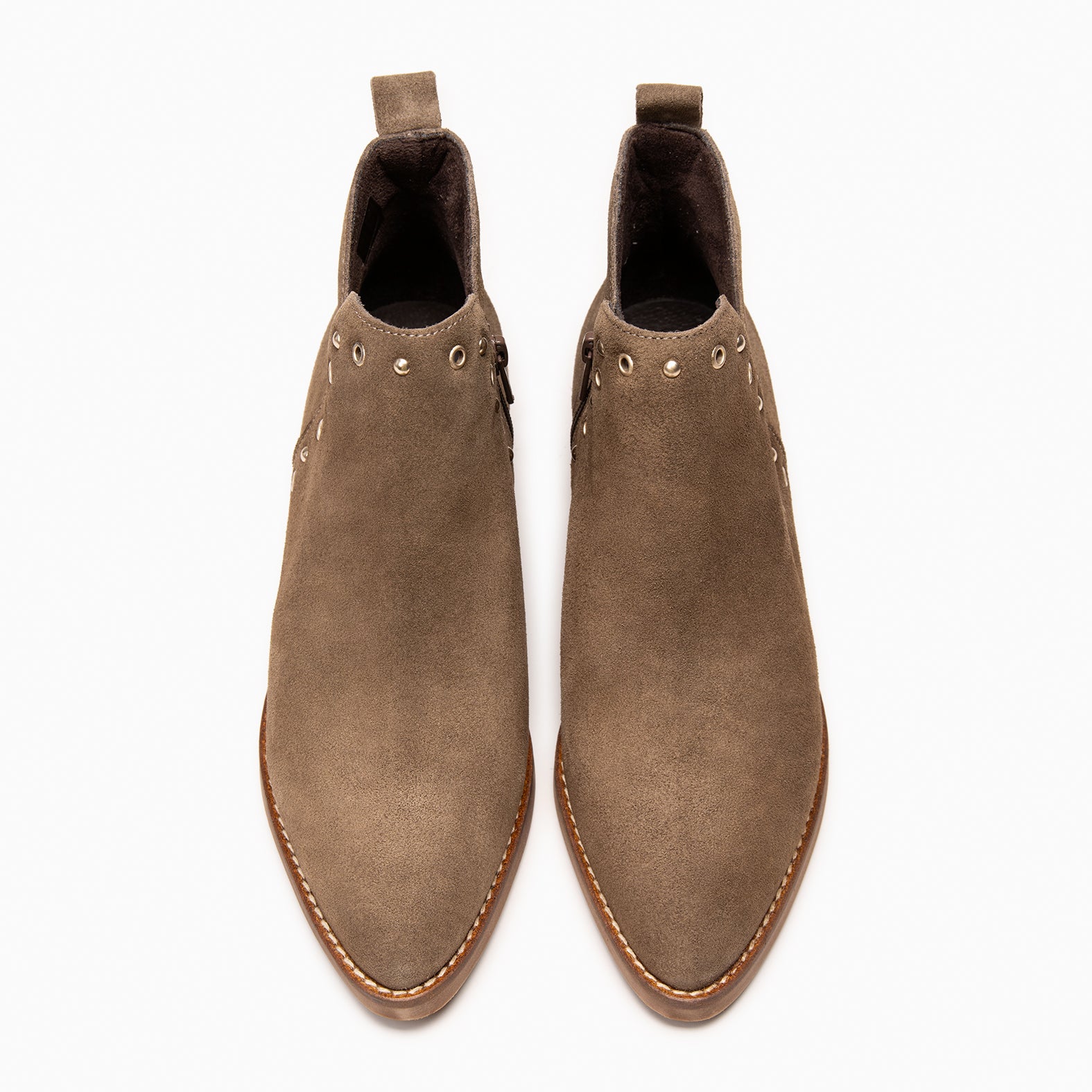 MILES - Botín bajo con tachuelas TAUPE
