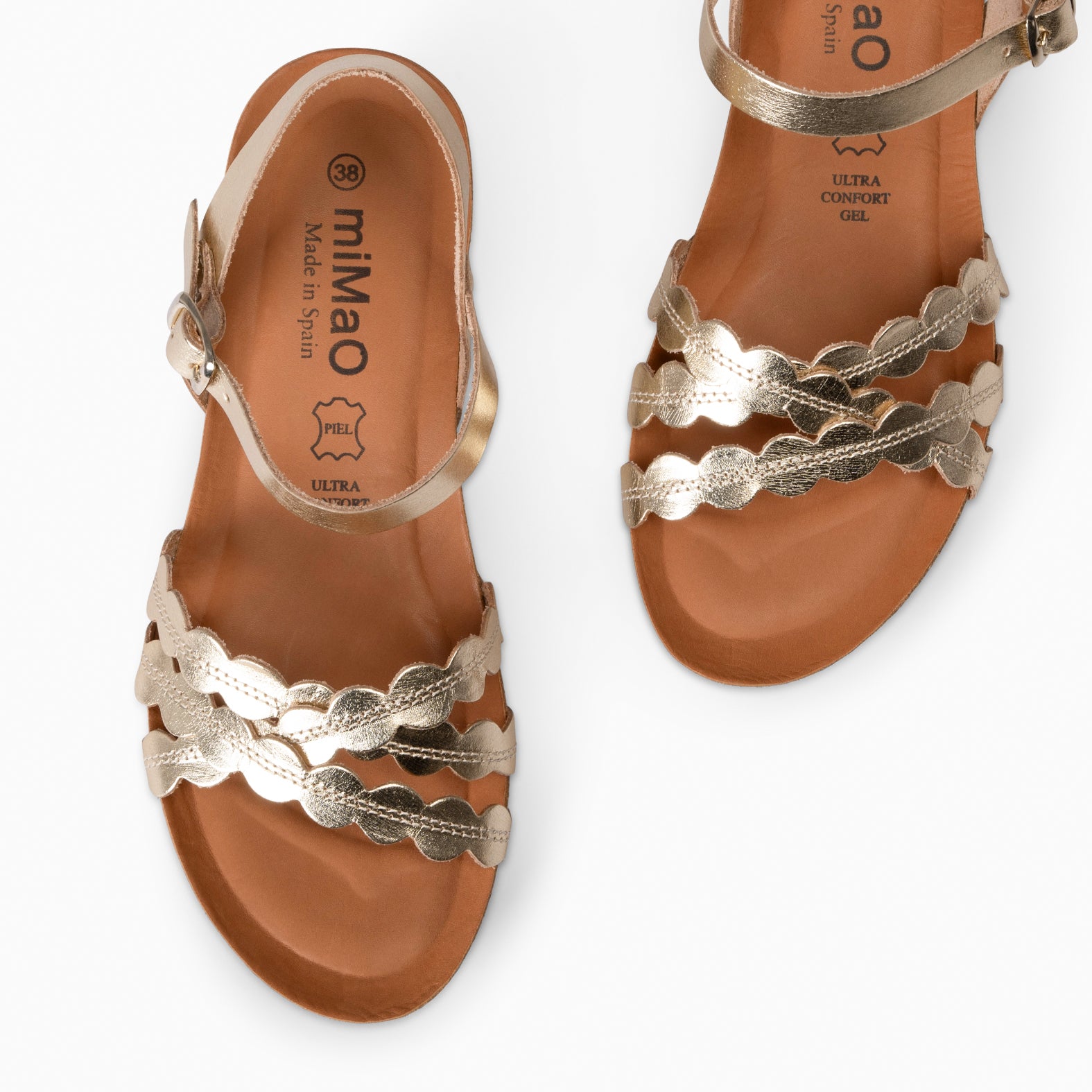 MALTA - SANDALIA BIO CON CUÑA PLATINO