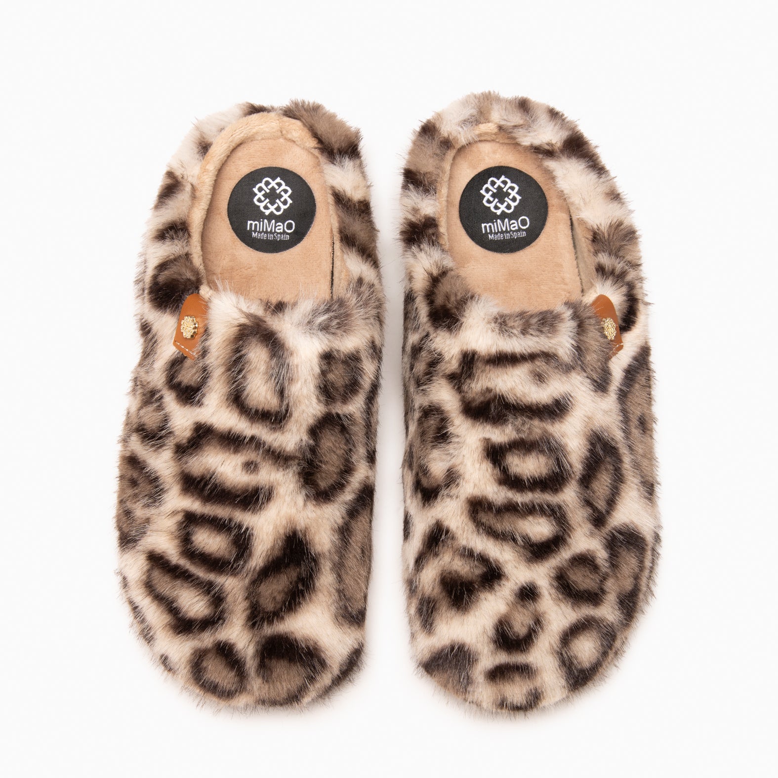 KOMFY DREAMS - Zapatillas de estar por casa ultra suaves LEOPARDO BEIGE