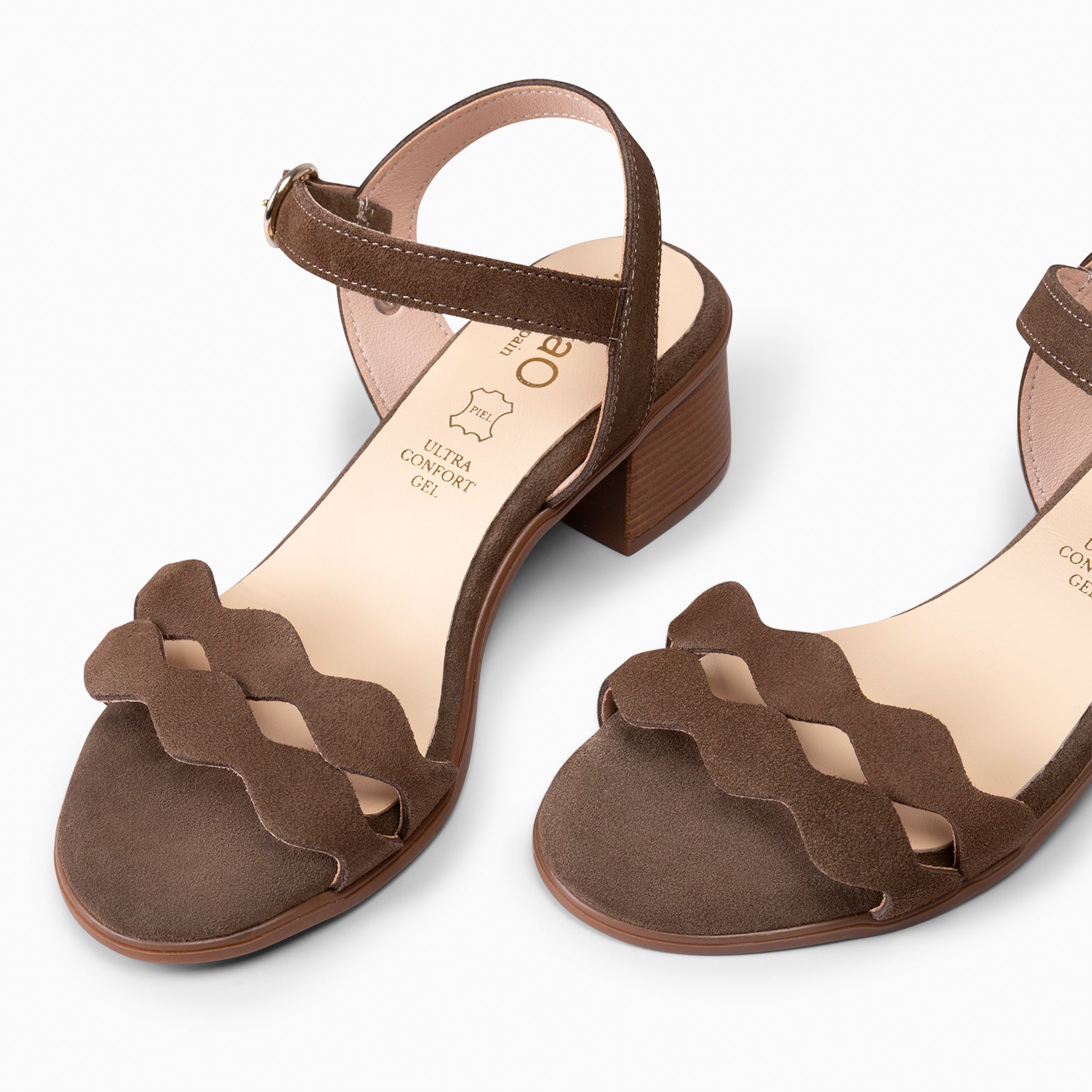 LETY - SANDALIA DE TACÓN DE VESTIR MARRON - miMaO ®