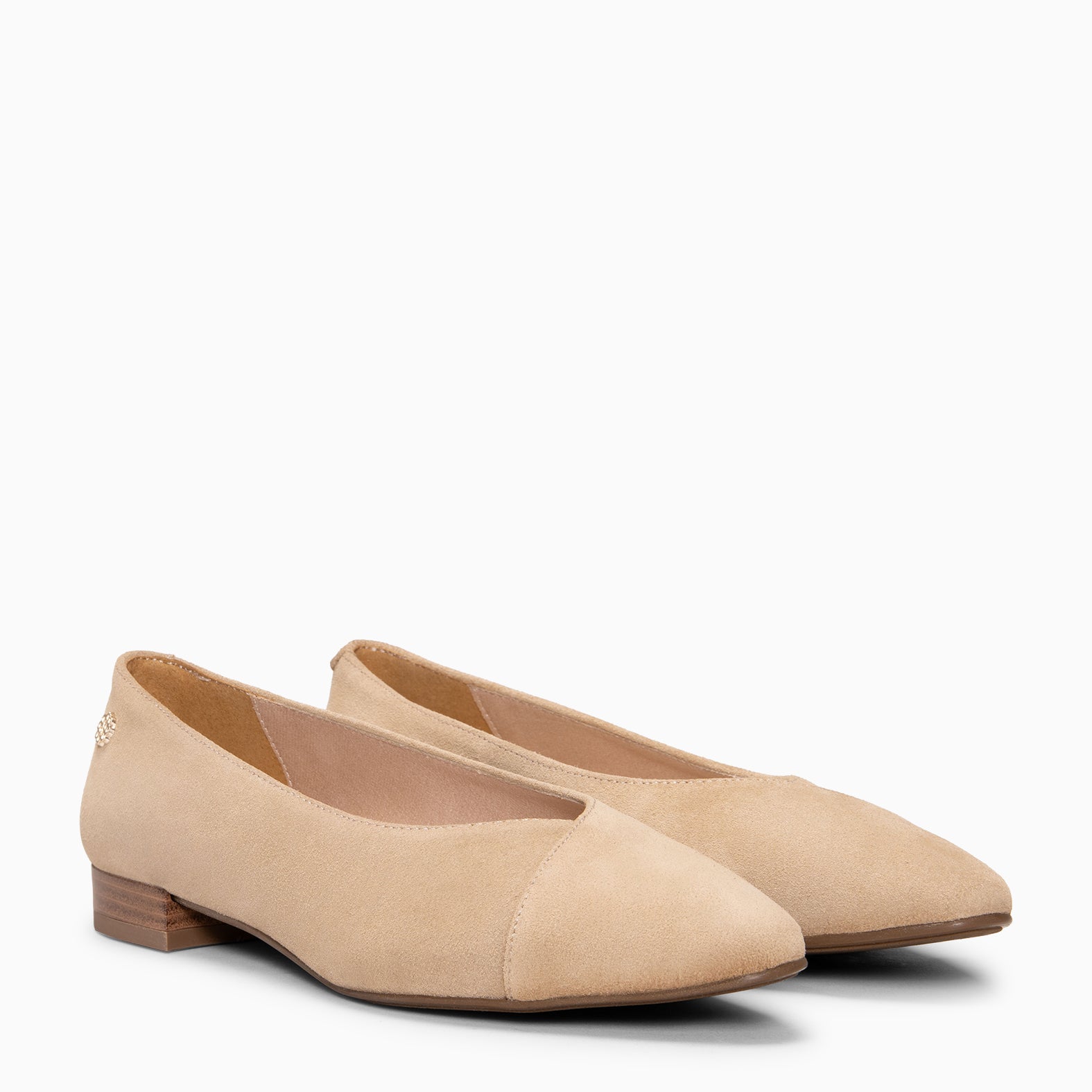 MARIE - Zapatos de tacón Bajo de punta fina BEIGE - miMaO ®