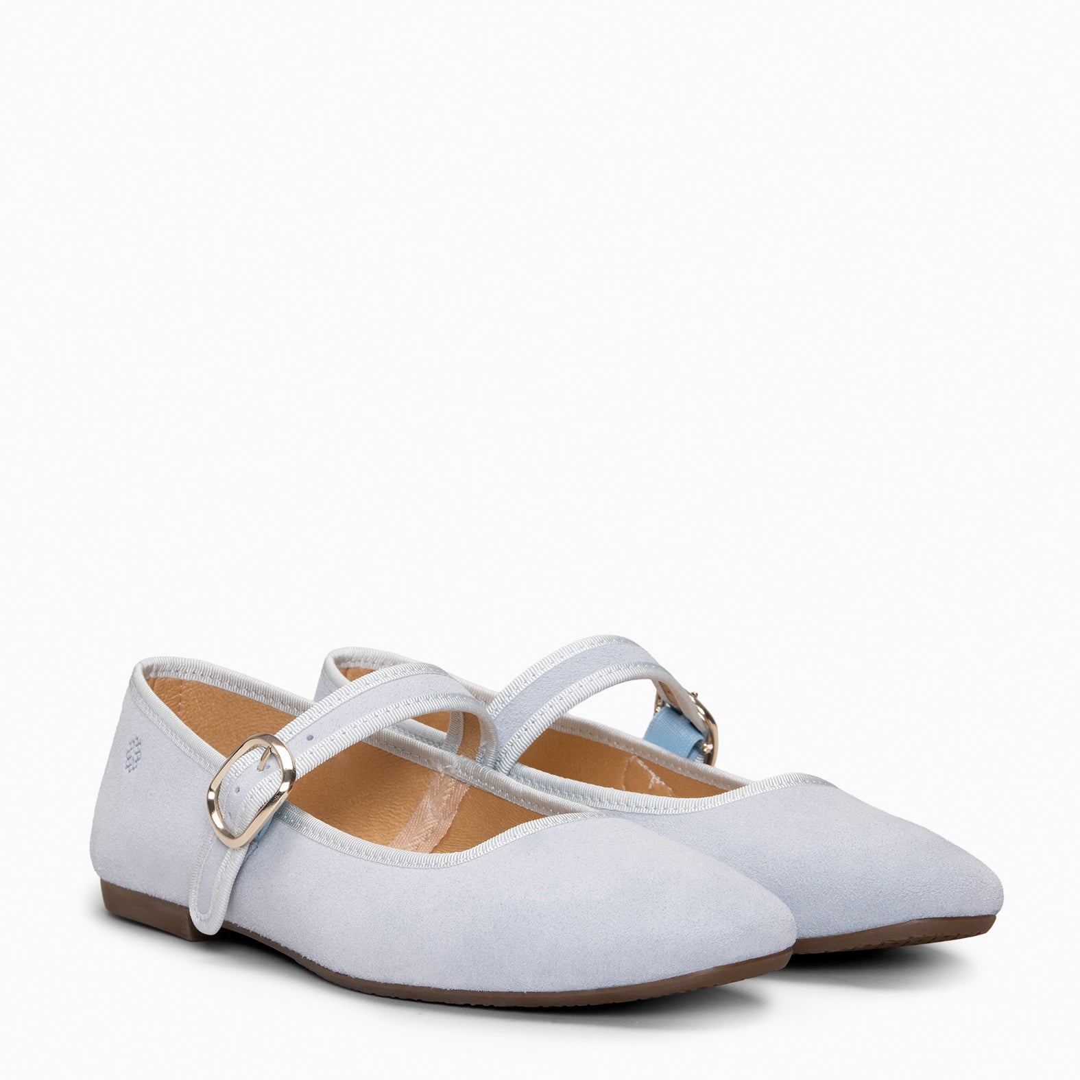 CLARA - BLUE SQUARE TOE MARY-JANES