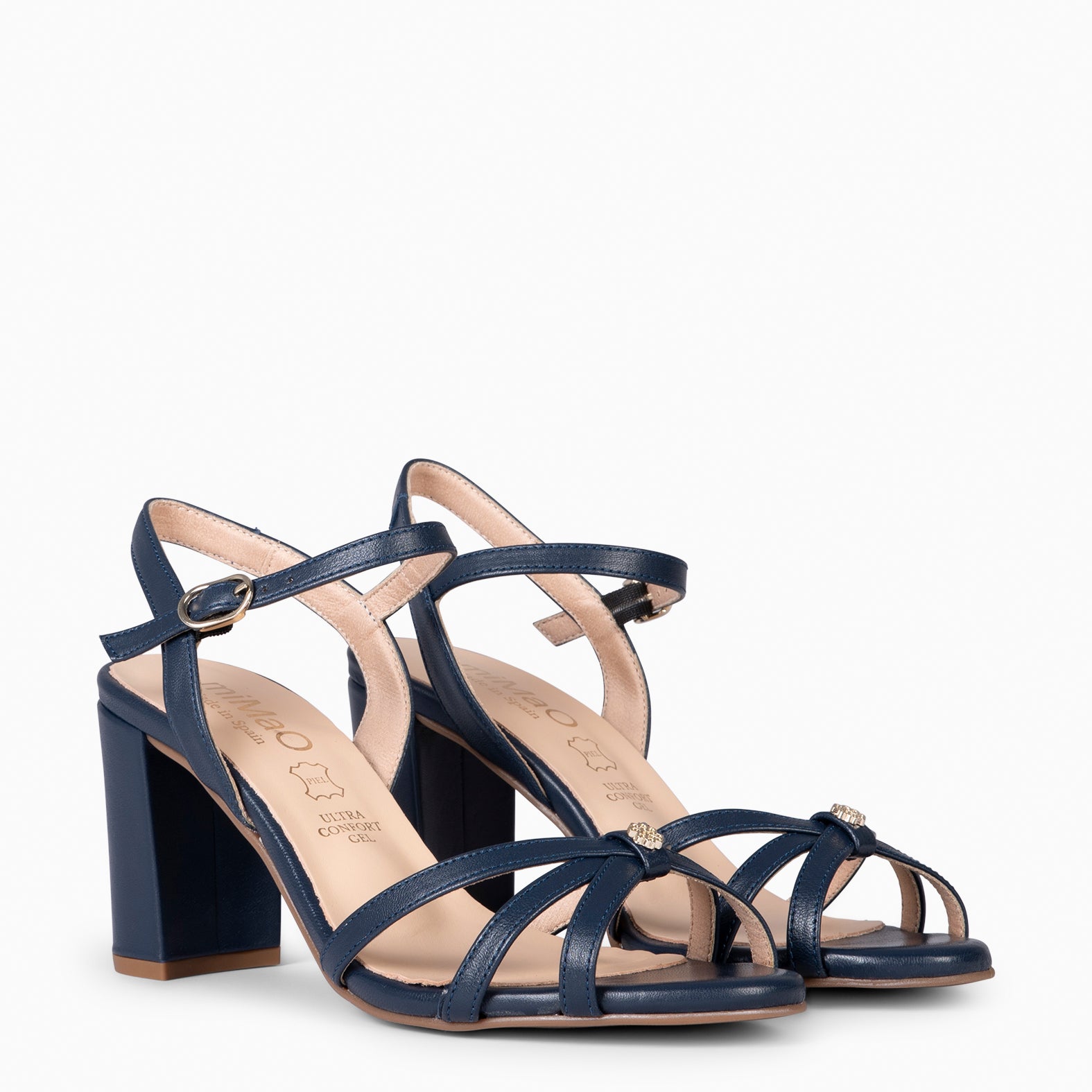 SONIA - SANDALIAS ELEGANTES DE TACÓN ALTO MARINO