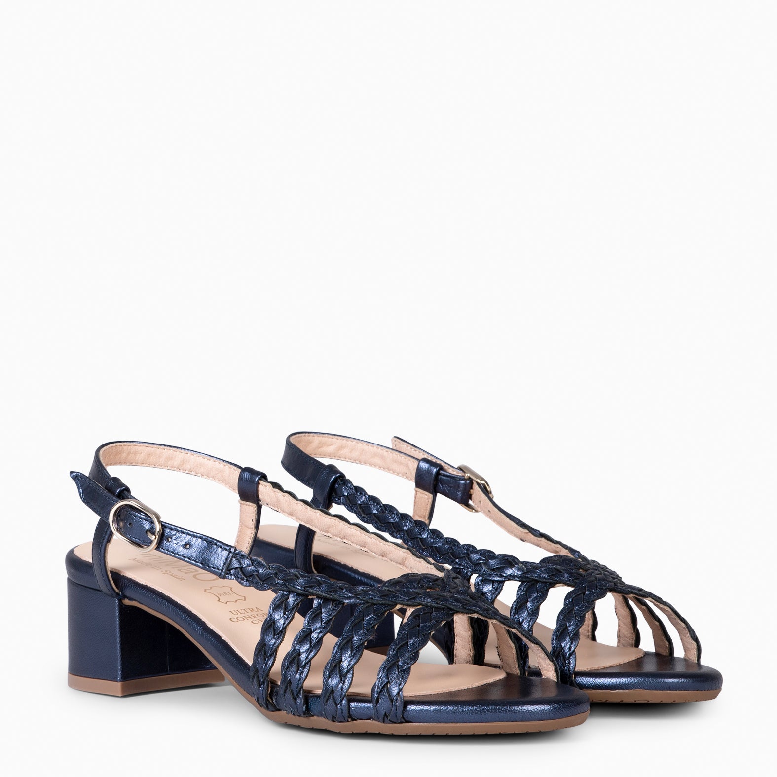 LINA - Sandalias de tacón ancho MARINOMETAL