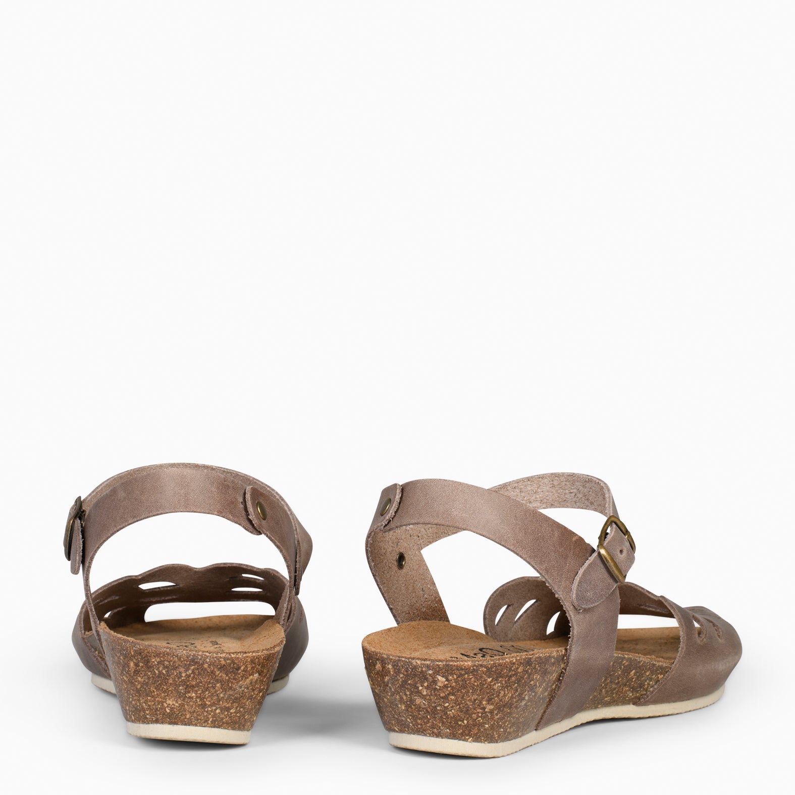 ALOE – Sandalias bio con cuña TAUPE