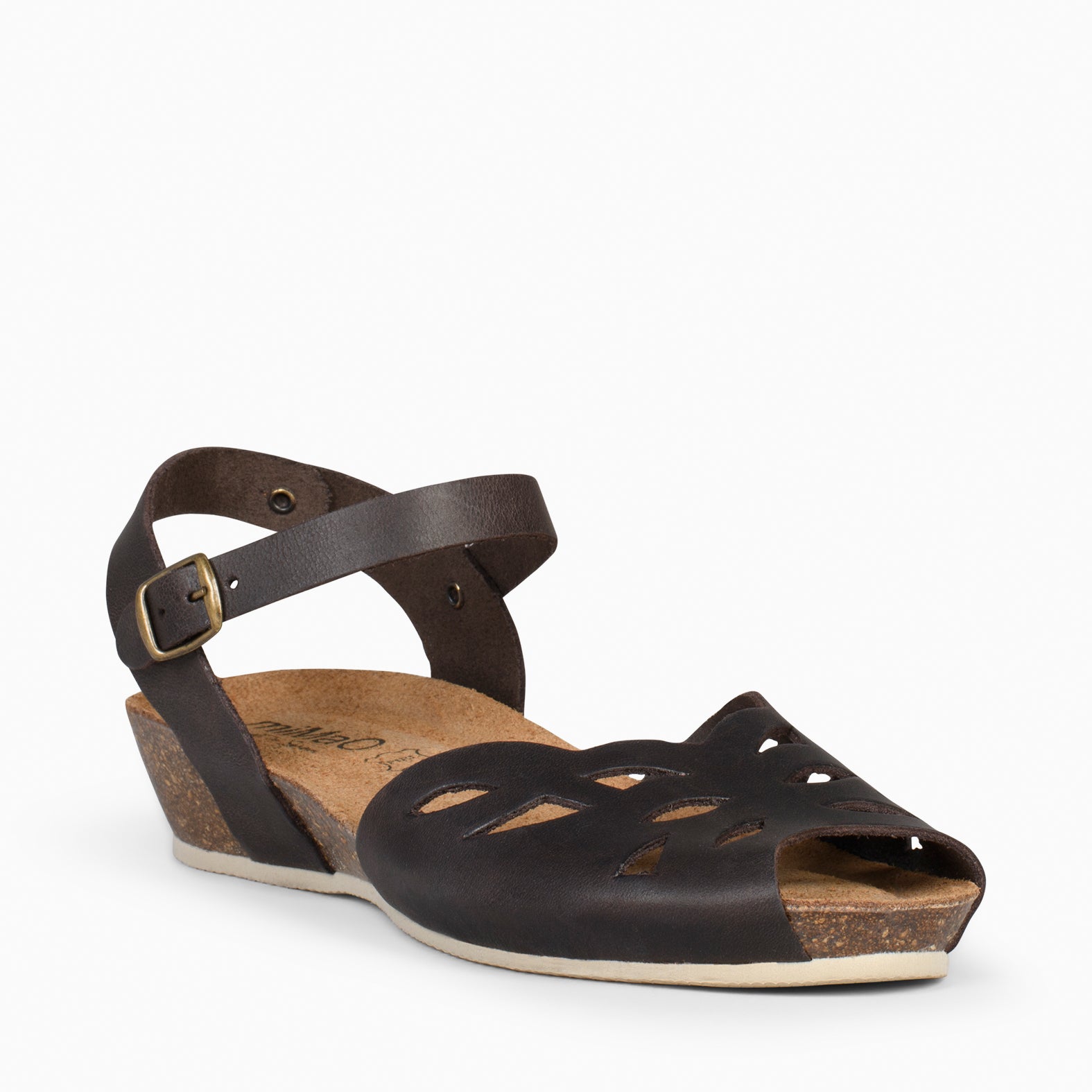 ALOE – Sandalias bio con cuña MARRÓN