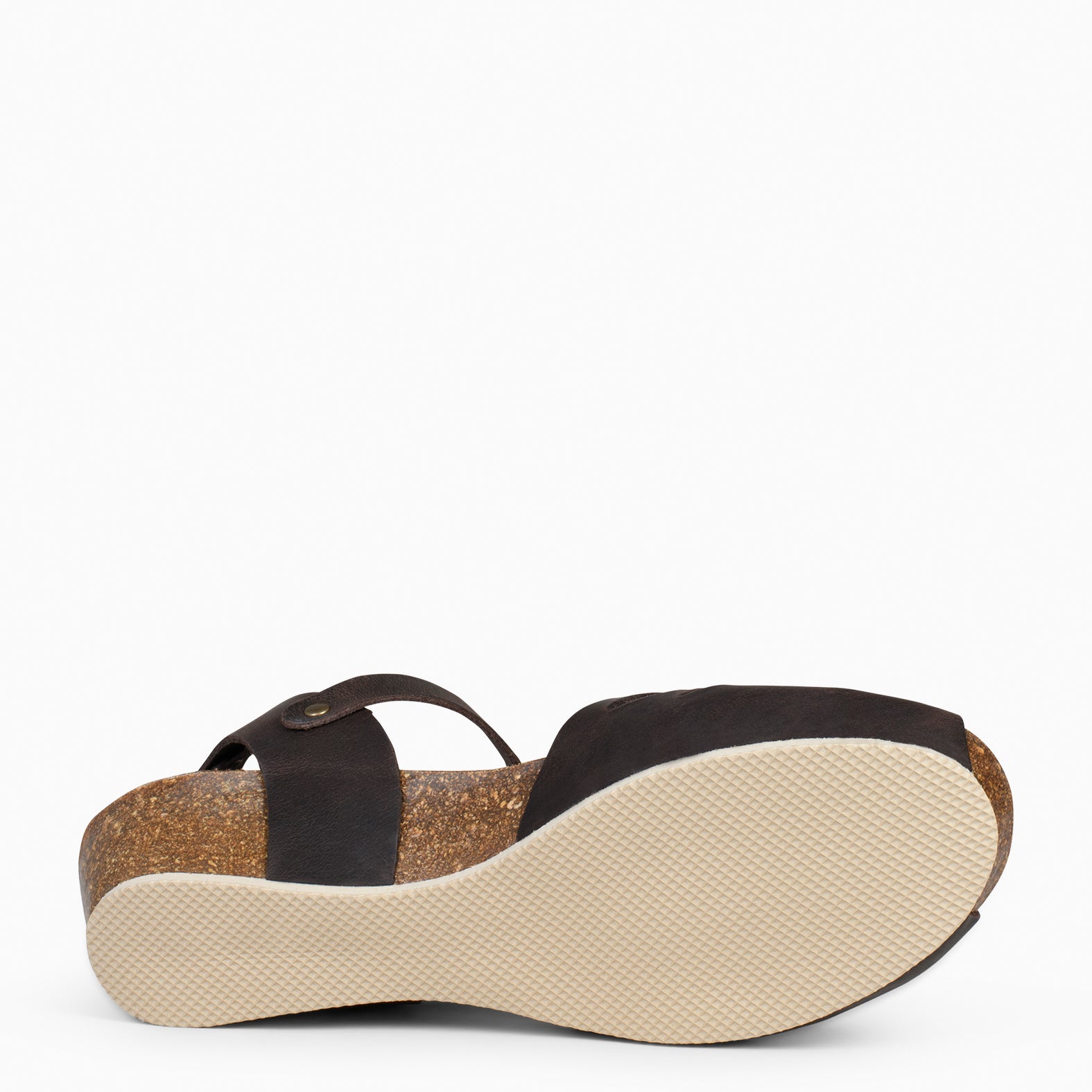 ALOE – Sandalias bio con cuña MARRÓN