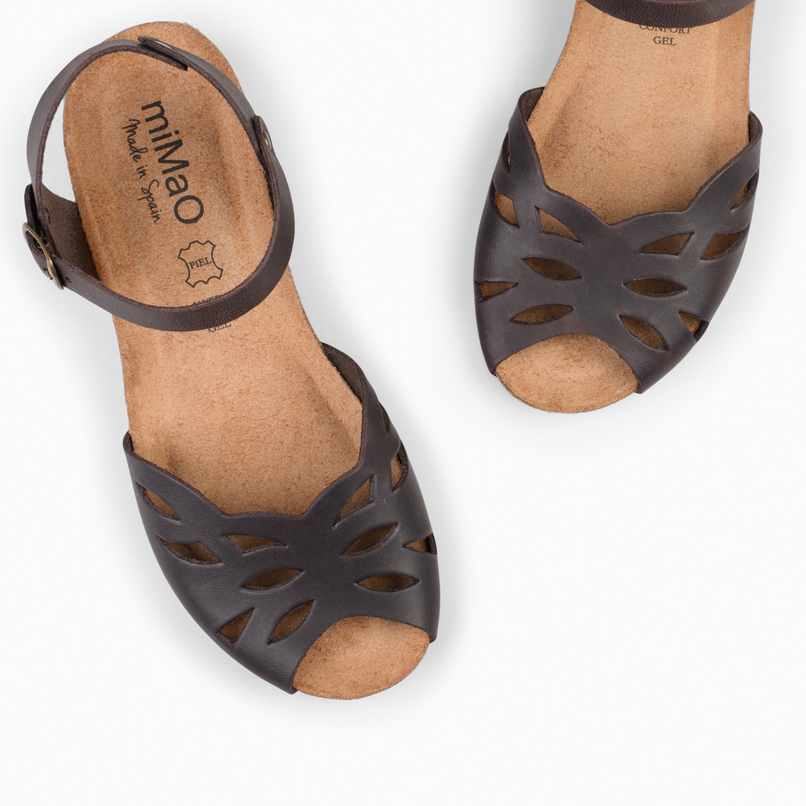 ALOE – Sandalias bio con cuña MARRÓN