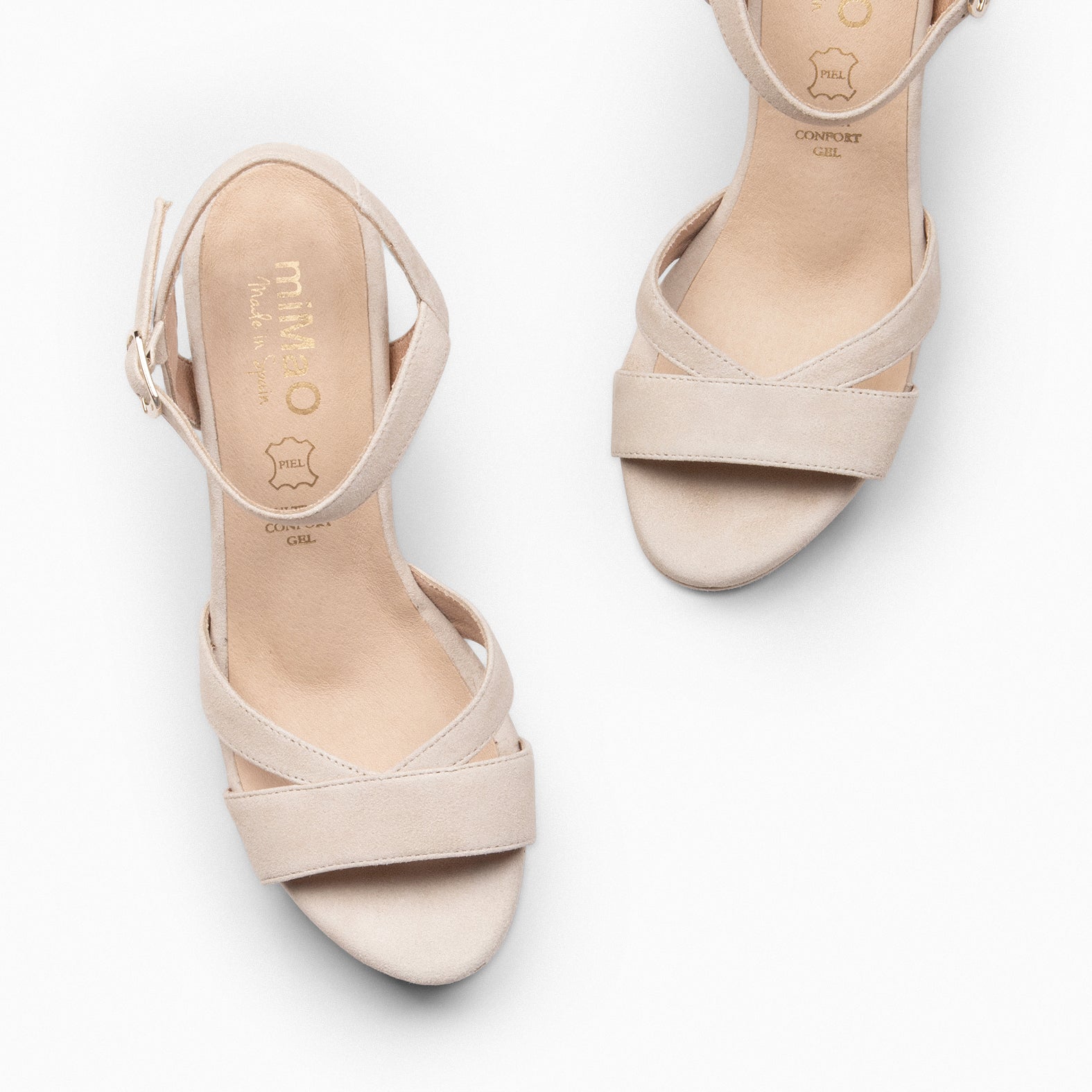 PARIS – Sandalias de fiesta con tacón alto y plataforma BEIGE - miMaO ®