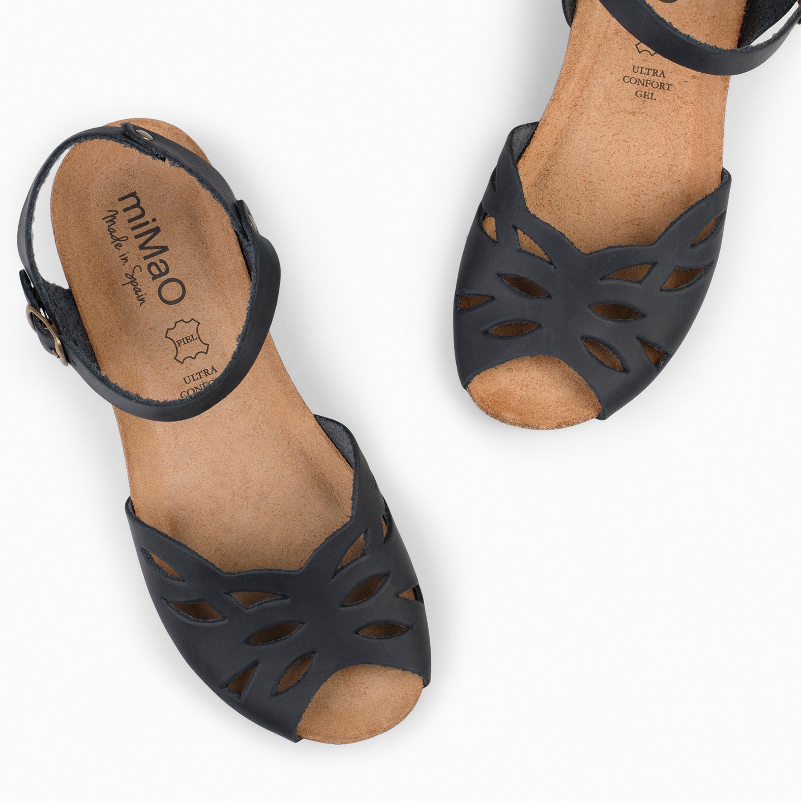 ALOE – Sandalias bio con cuña NEGRO