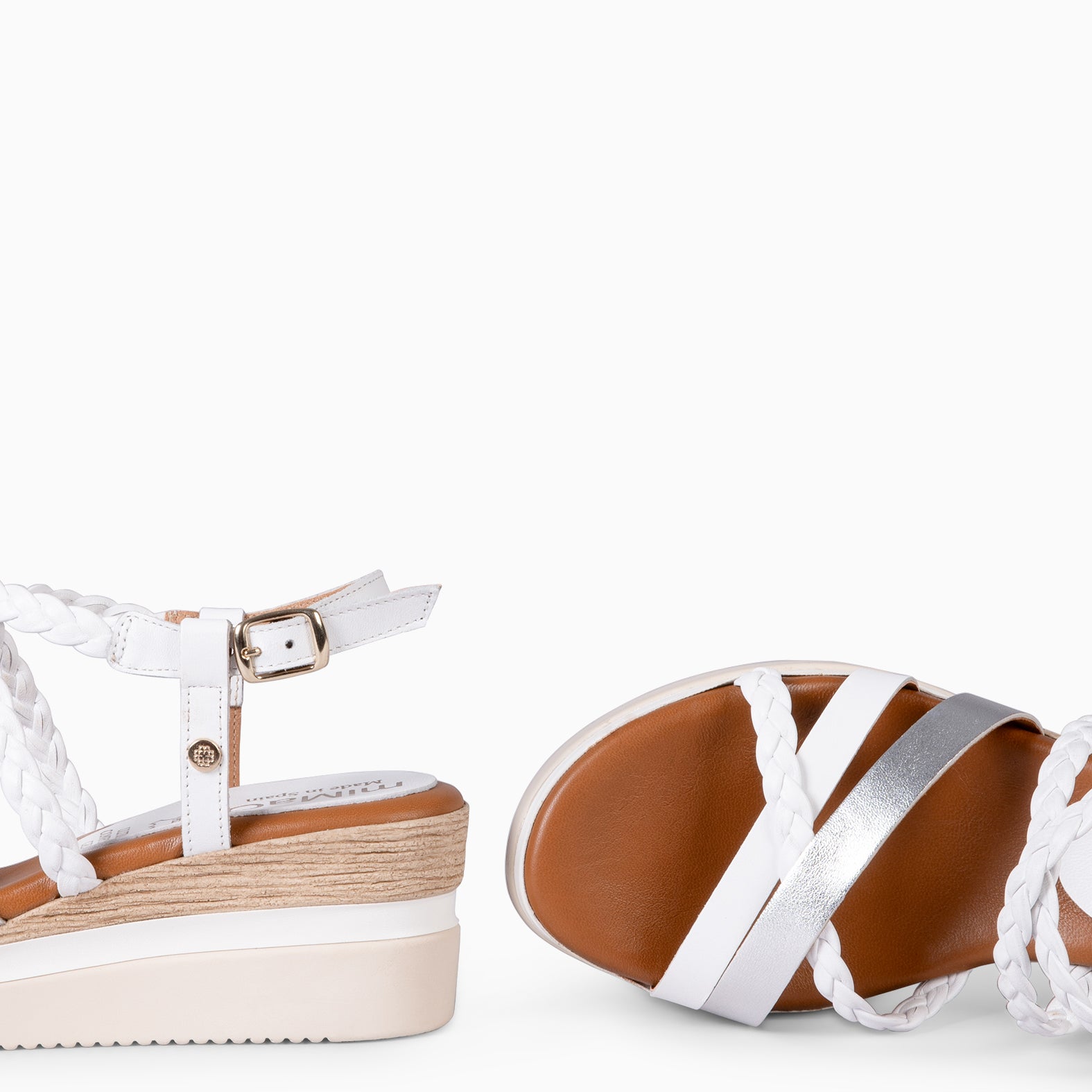 GLADYS – Sandales à talon compensé et lanières BLANC