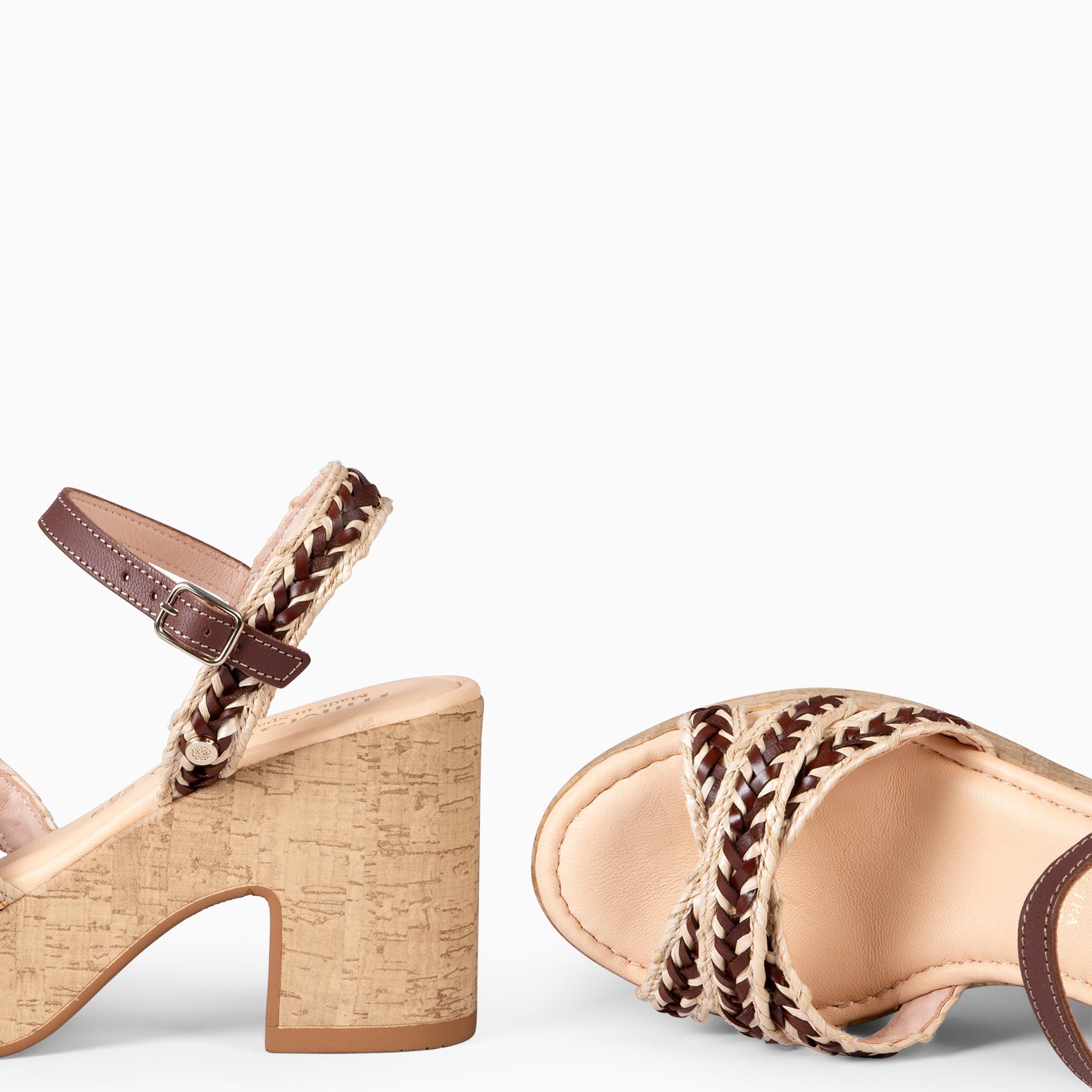 FLORA - SANDALIAS CASUALES DE TACÓN ALTO MARRÓN