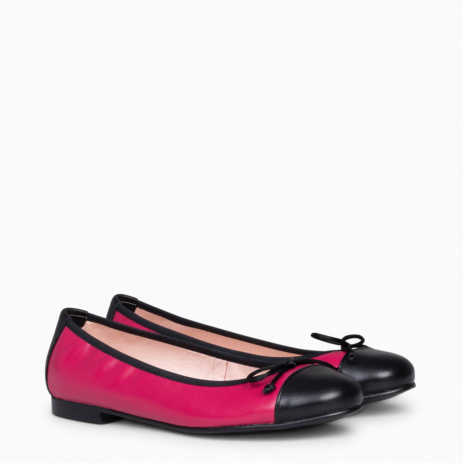 NICOLLE – FUCHSIA ballerina with black toe