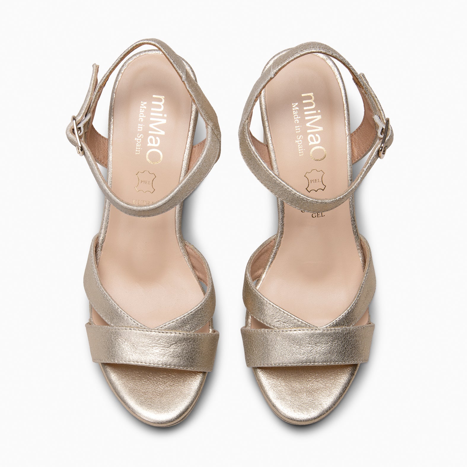 PARIS – Sandalias de fiesta con tacón alto y plataforma PLATINO - miMaO ®