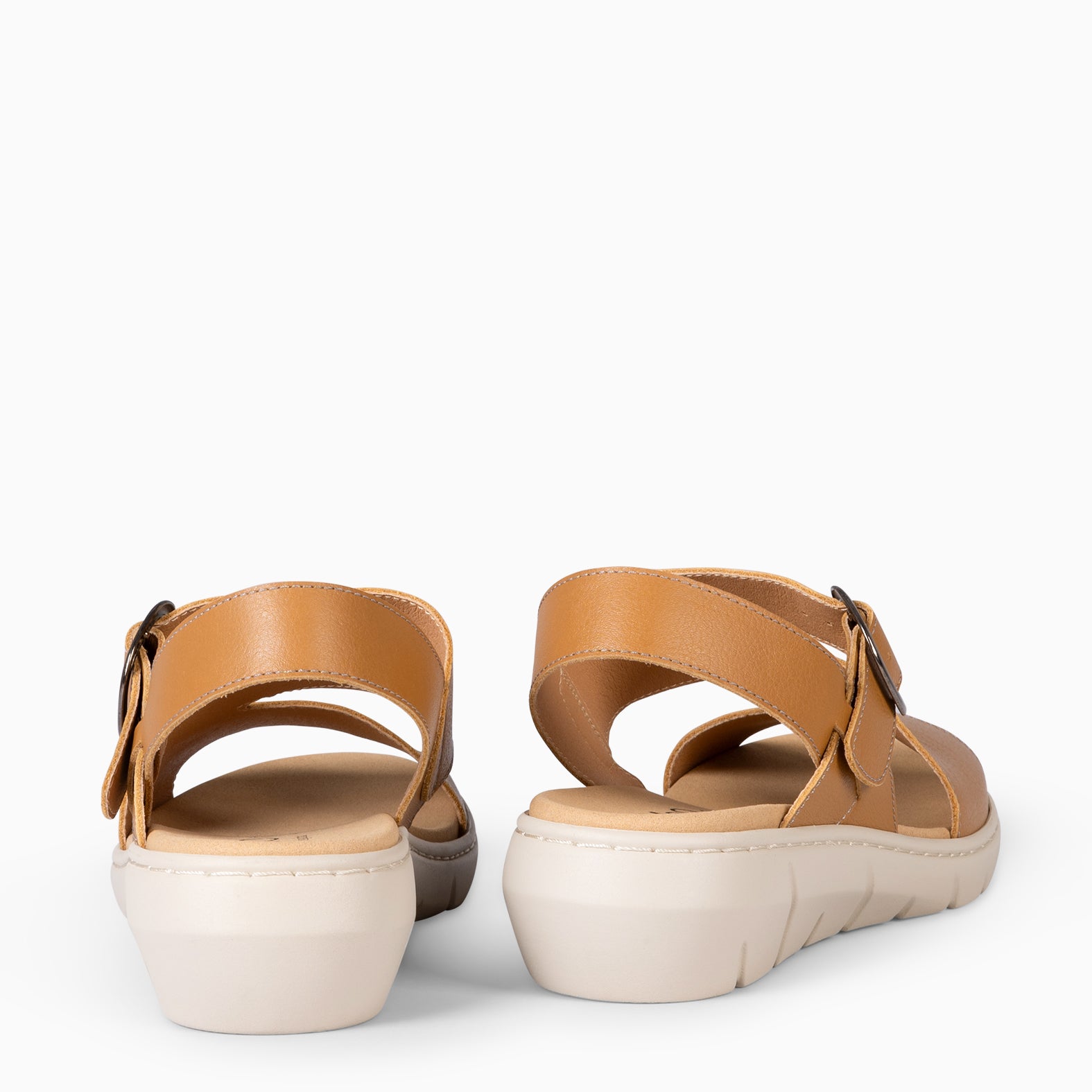 NATURA - CAMEL SANDALS WITH REMOVABLE INSOLE