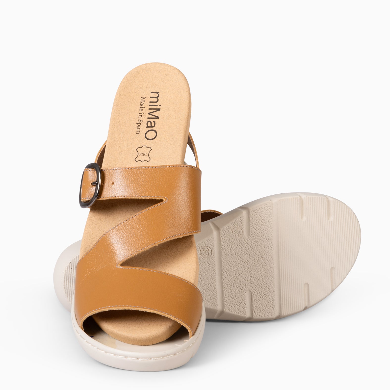 NATURA - CAMEL SANDALS WITH REMOVABLE INSOLE