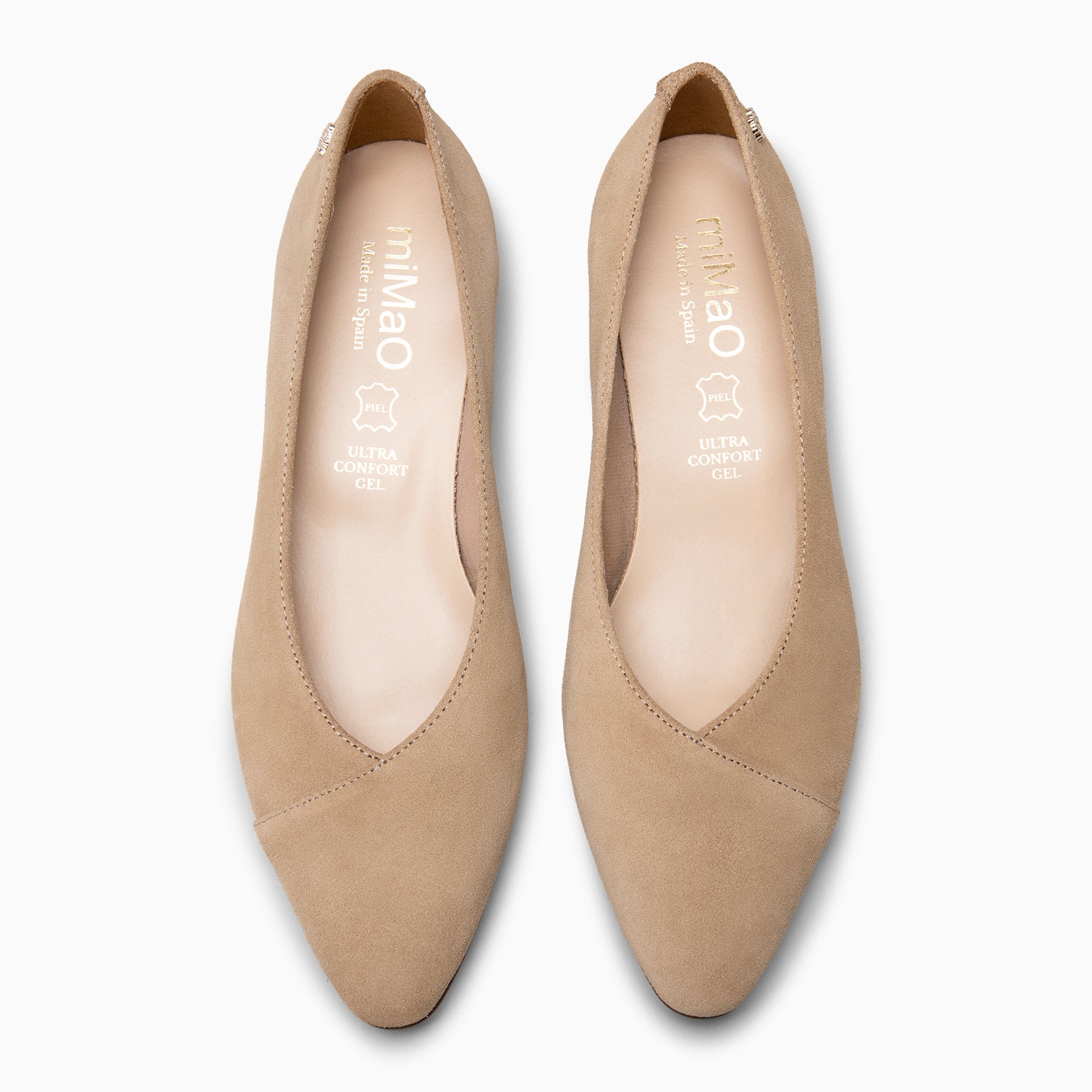 MARIE - Zapatos de tacón Bajo de punta fina BEIGE - miMaO ®