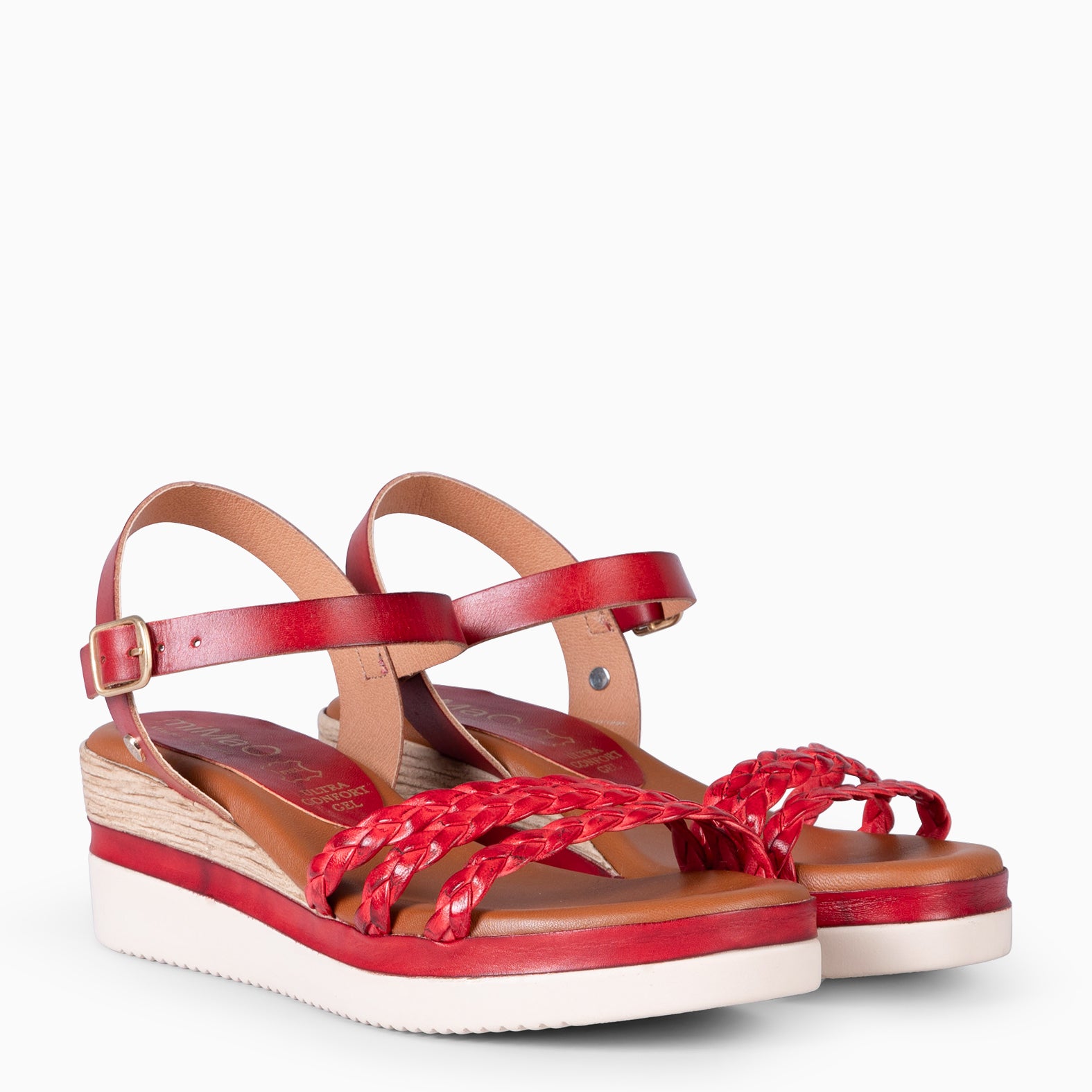 ADAYA - RED WOMEN'S WEDGE SANDALS