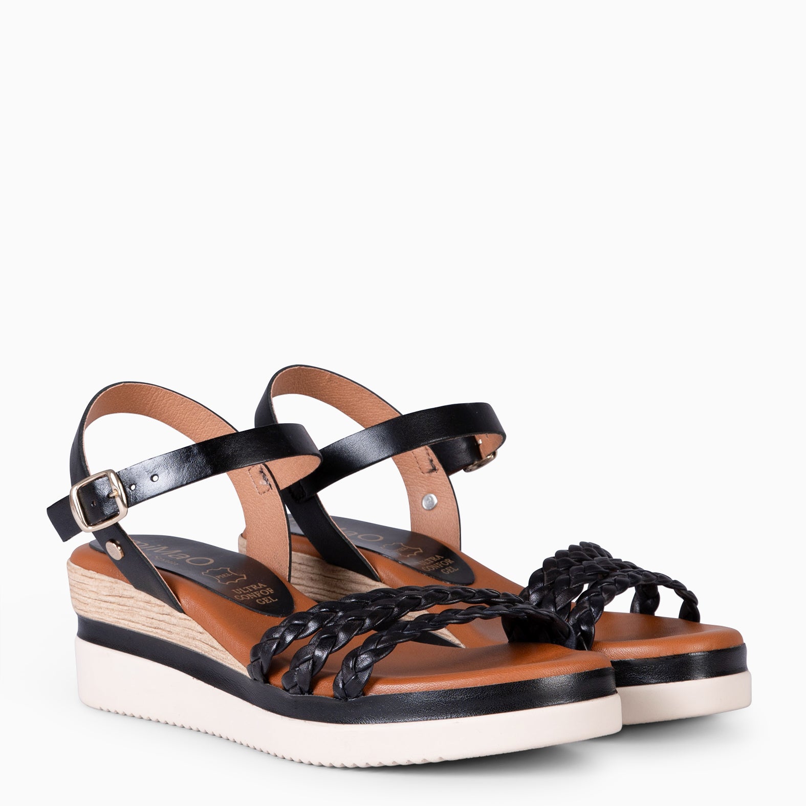 ADAYA - BLACK WOMEN'S WEDGE SANDALS