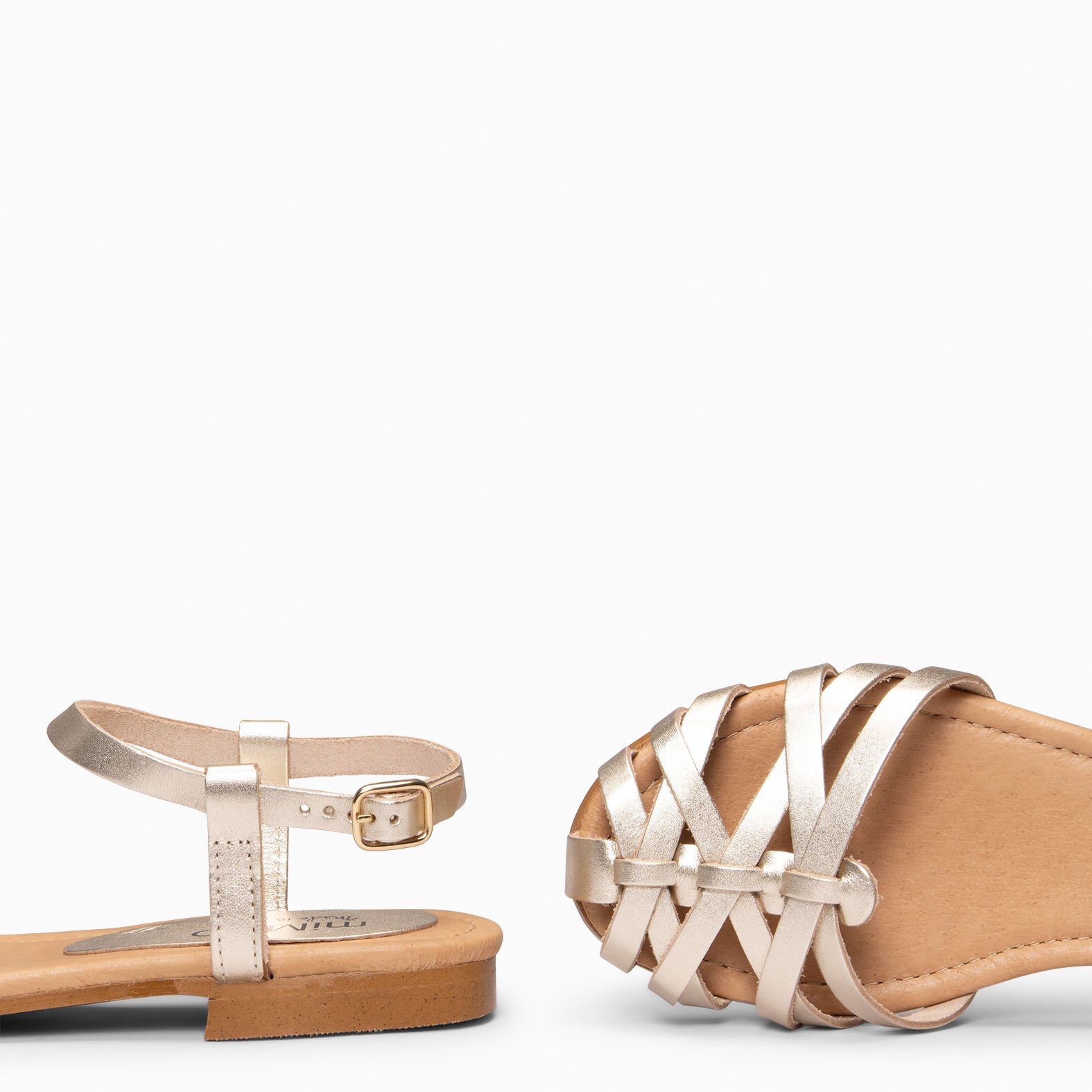 BEACH – Nu-pieds à lanières croisées OR