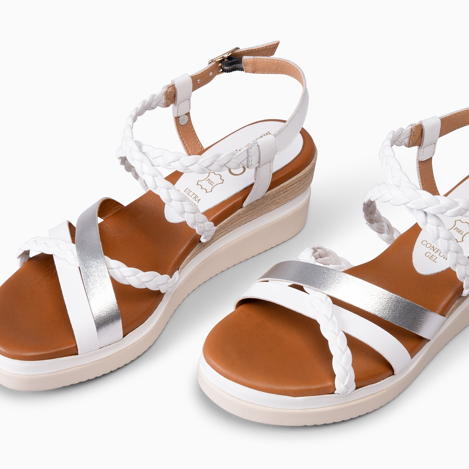 GLADYS – Sandales à talon compensé et lanières BLANC