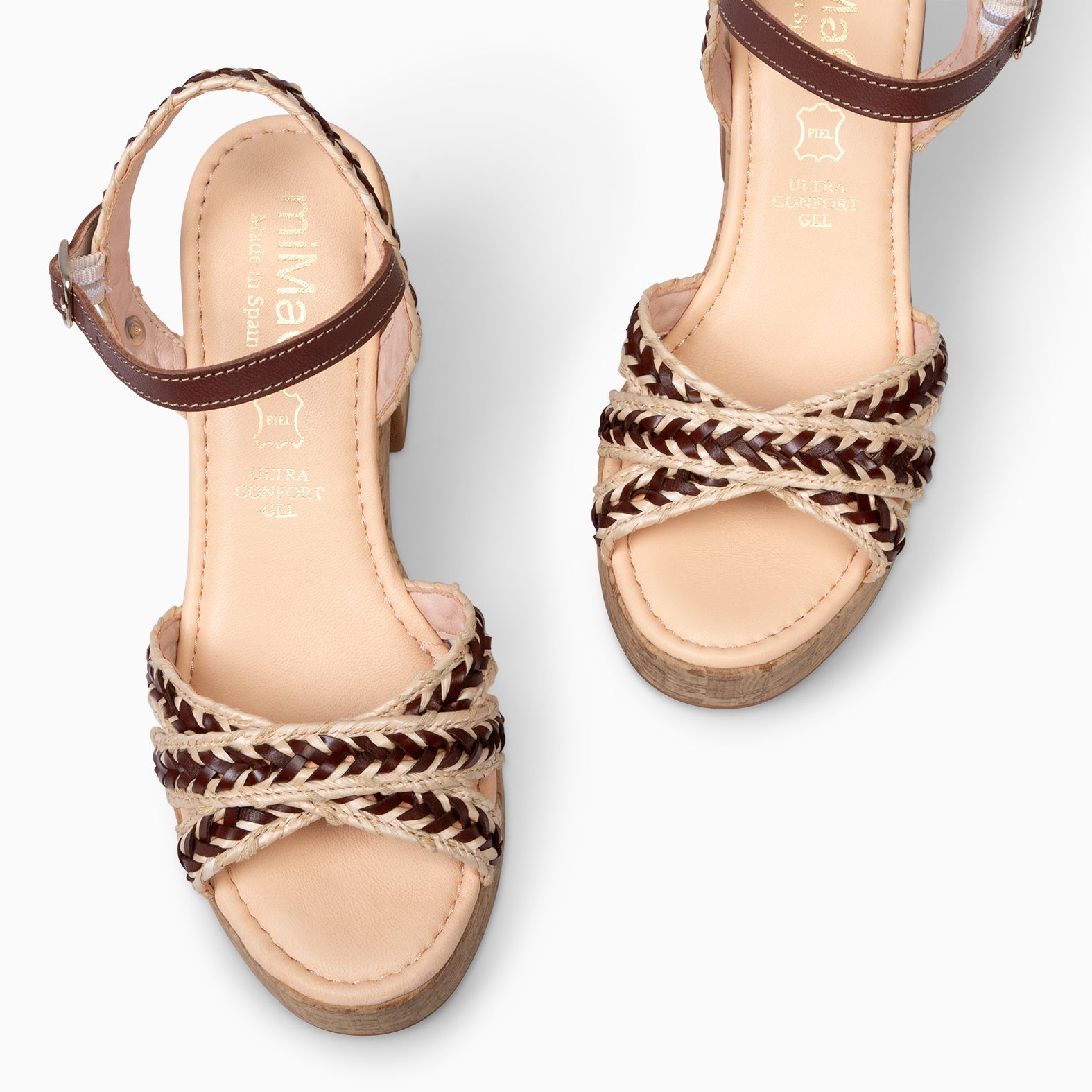 FLORA - SANDALIAS CASUALES DE TACÓN ALTO MARRÓN