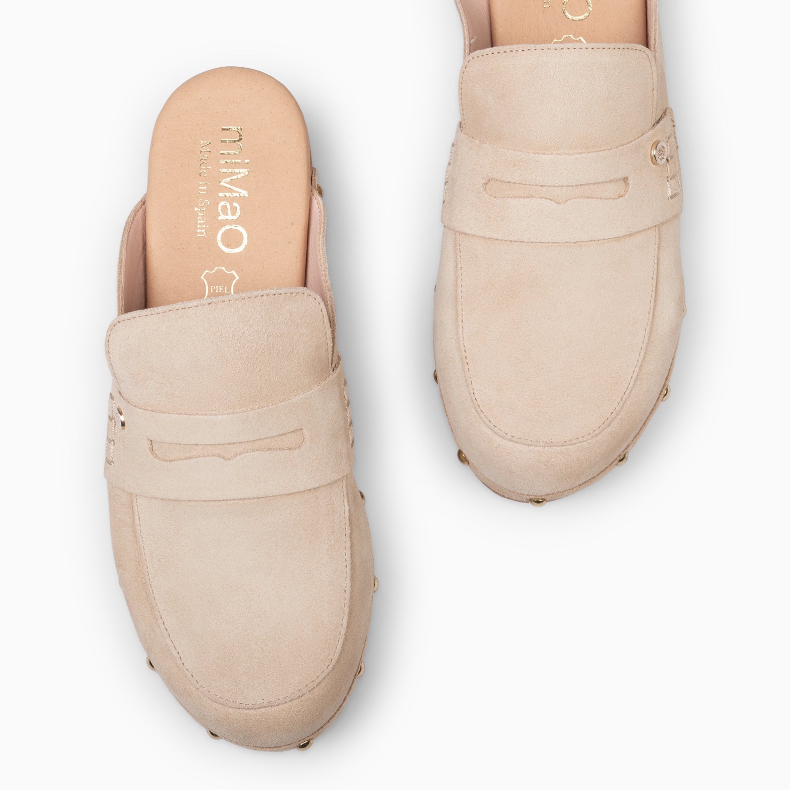 GASSIN – Sabots à talon et plateforme BEIGE