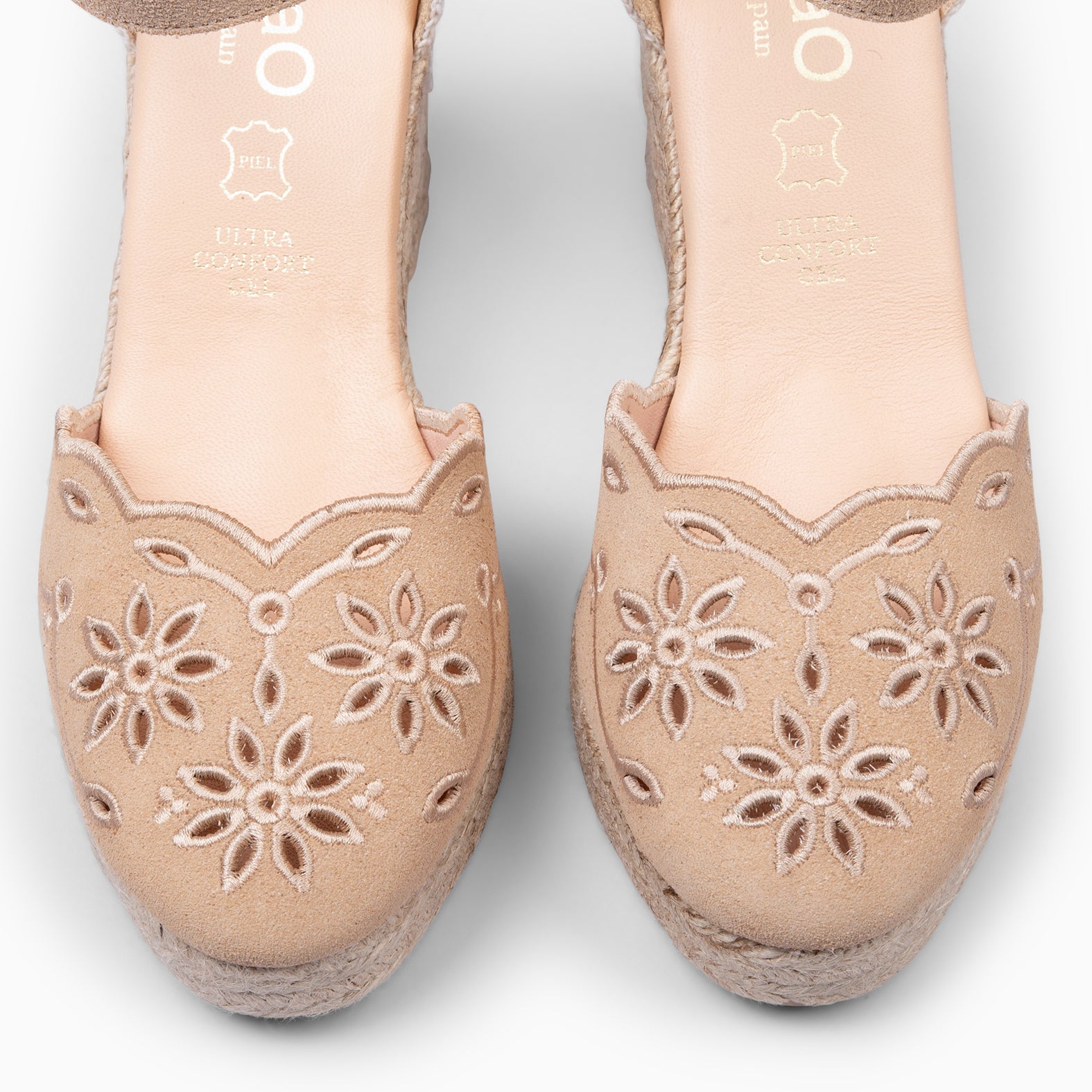 RONDA - BEIGE WEDGE ESPADRILLES