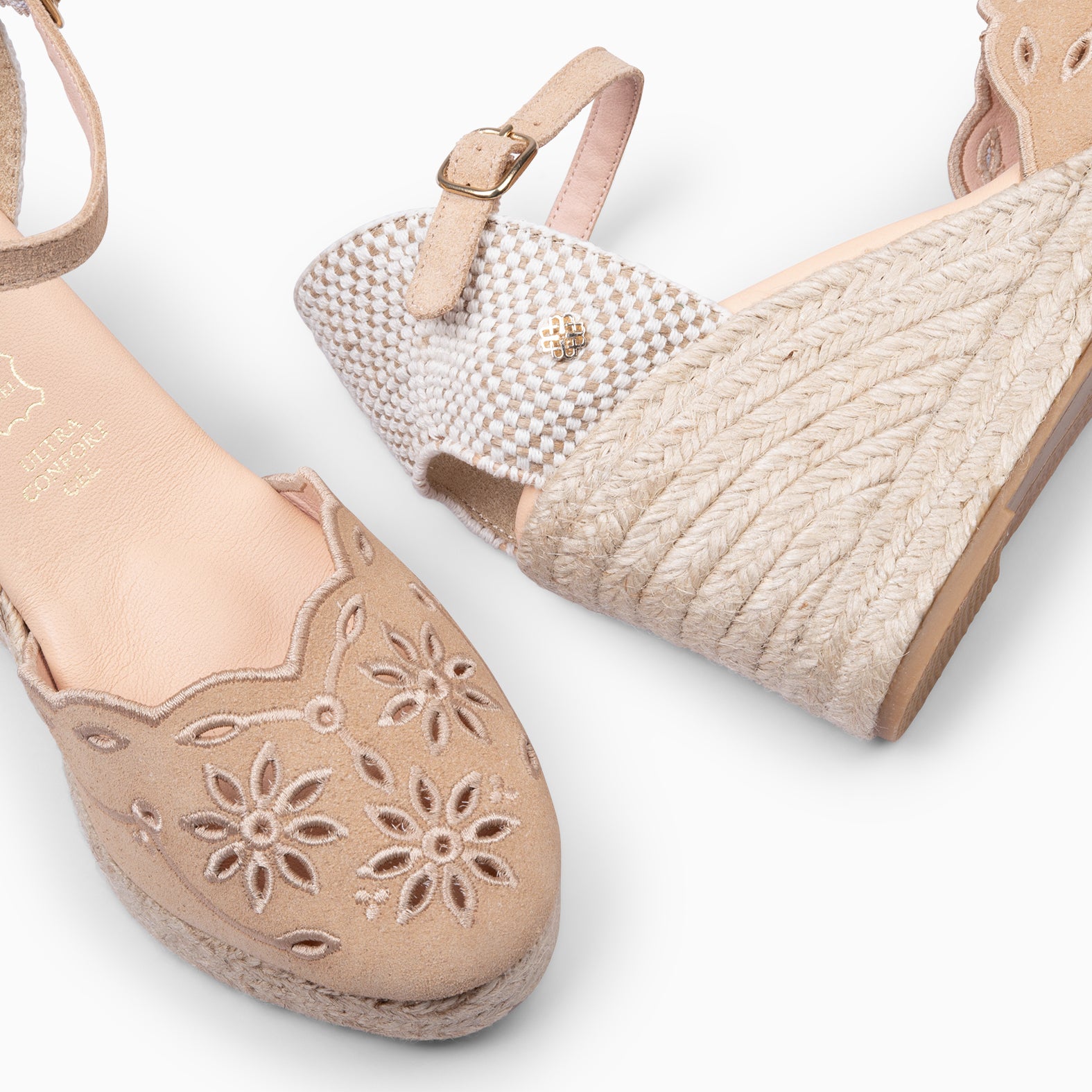 RONDA - BEIGE WEDGE ESPADRILLES