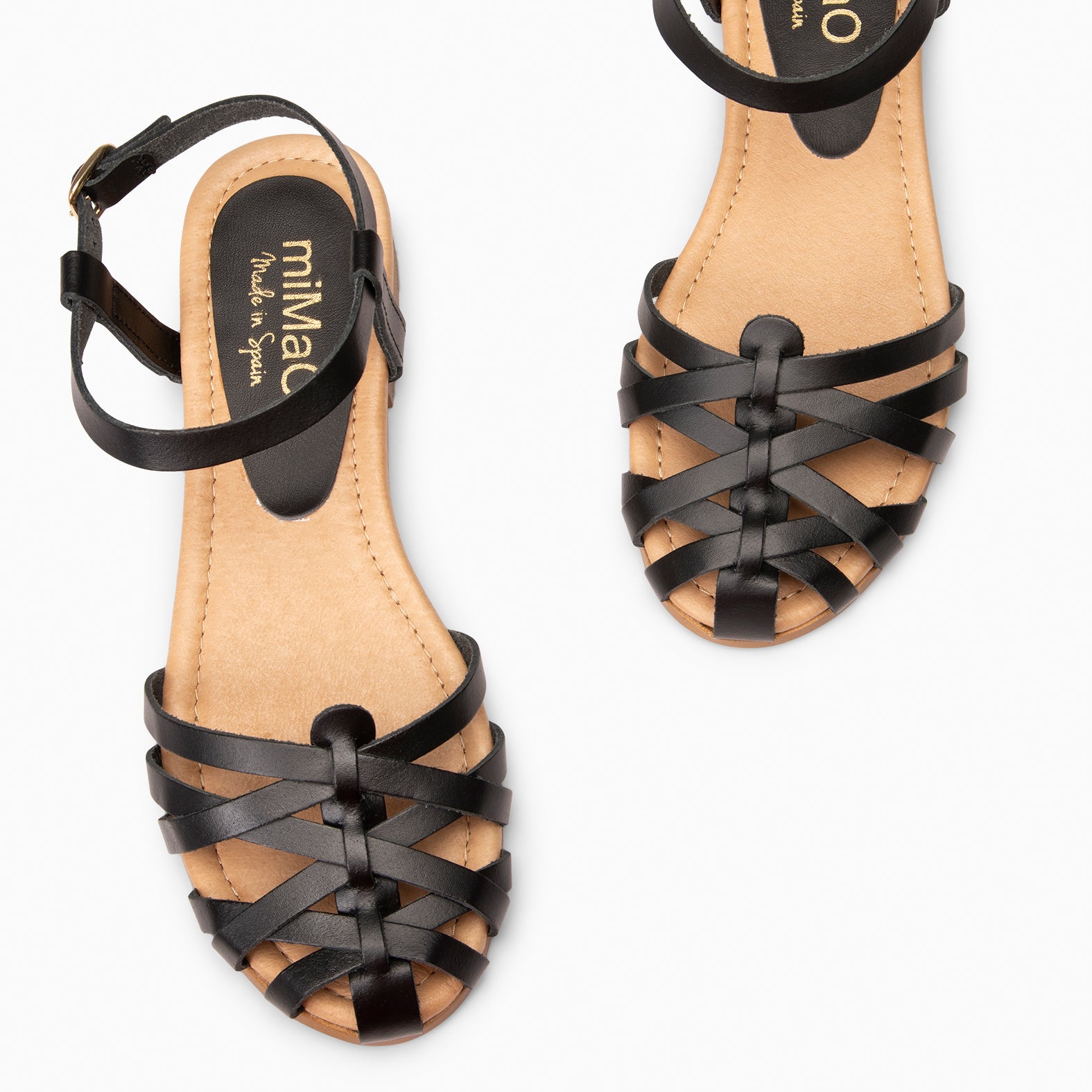 BEACH – Nu-pieds à lanières croisées NOIR