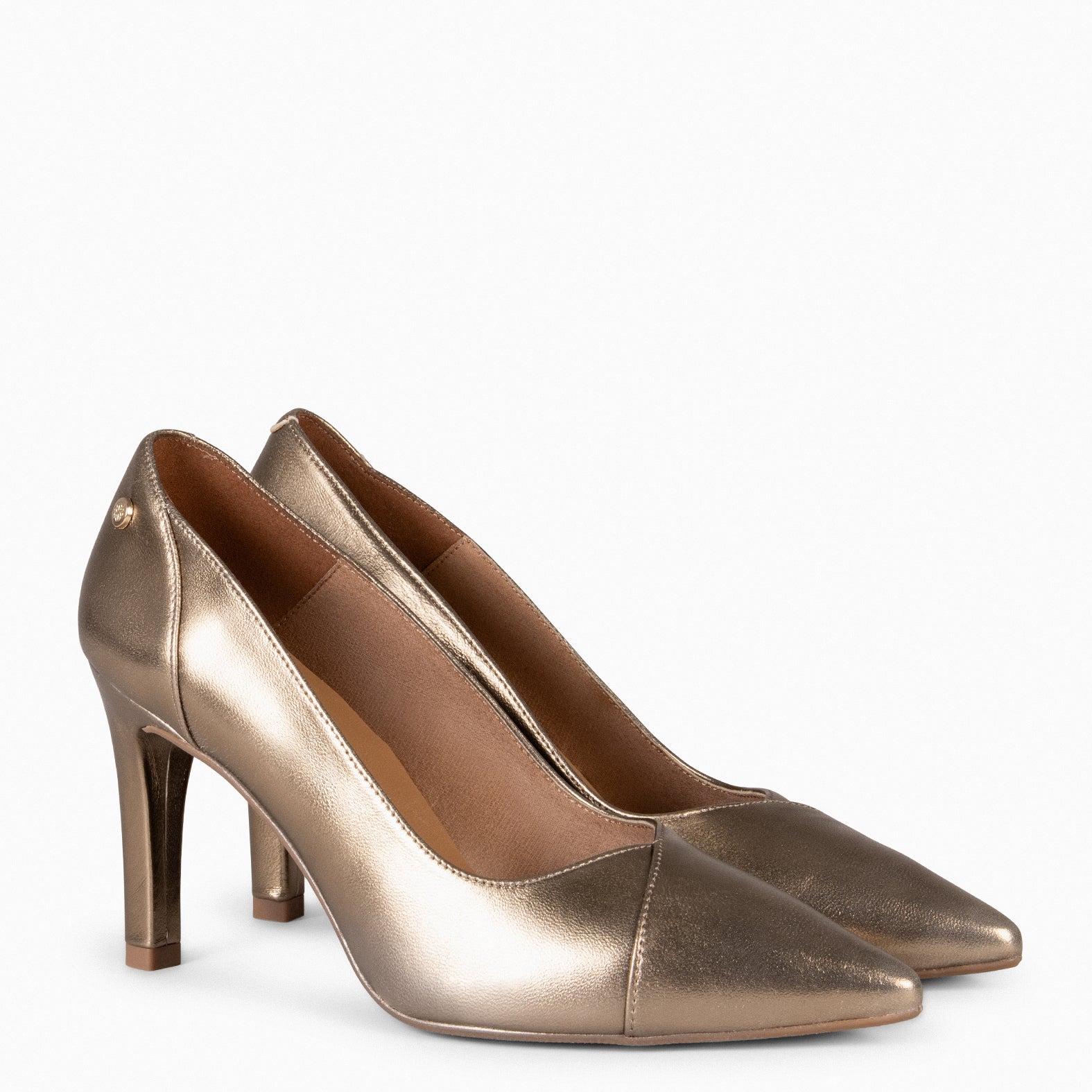 GLAM - Escarpins à talon haut en cuir DORÉ