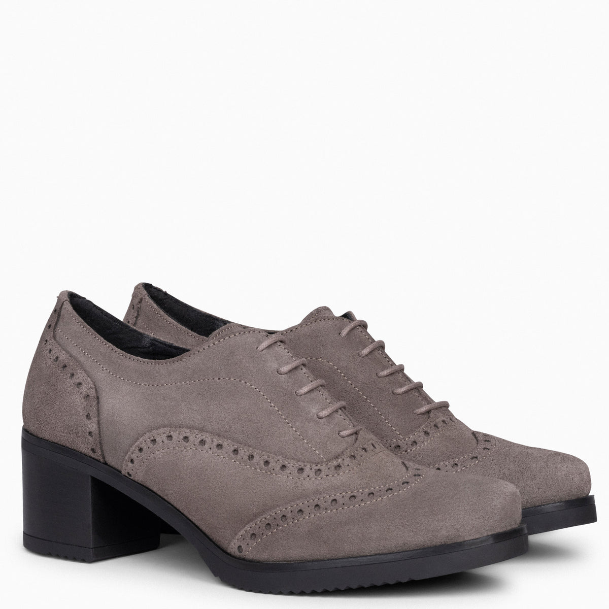 OXFORD – Blucher de mujer con tacón TAUPE