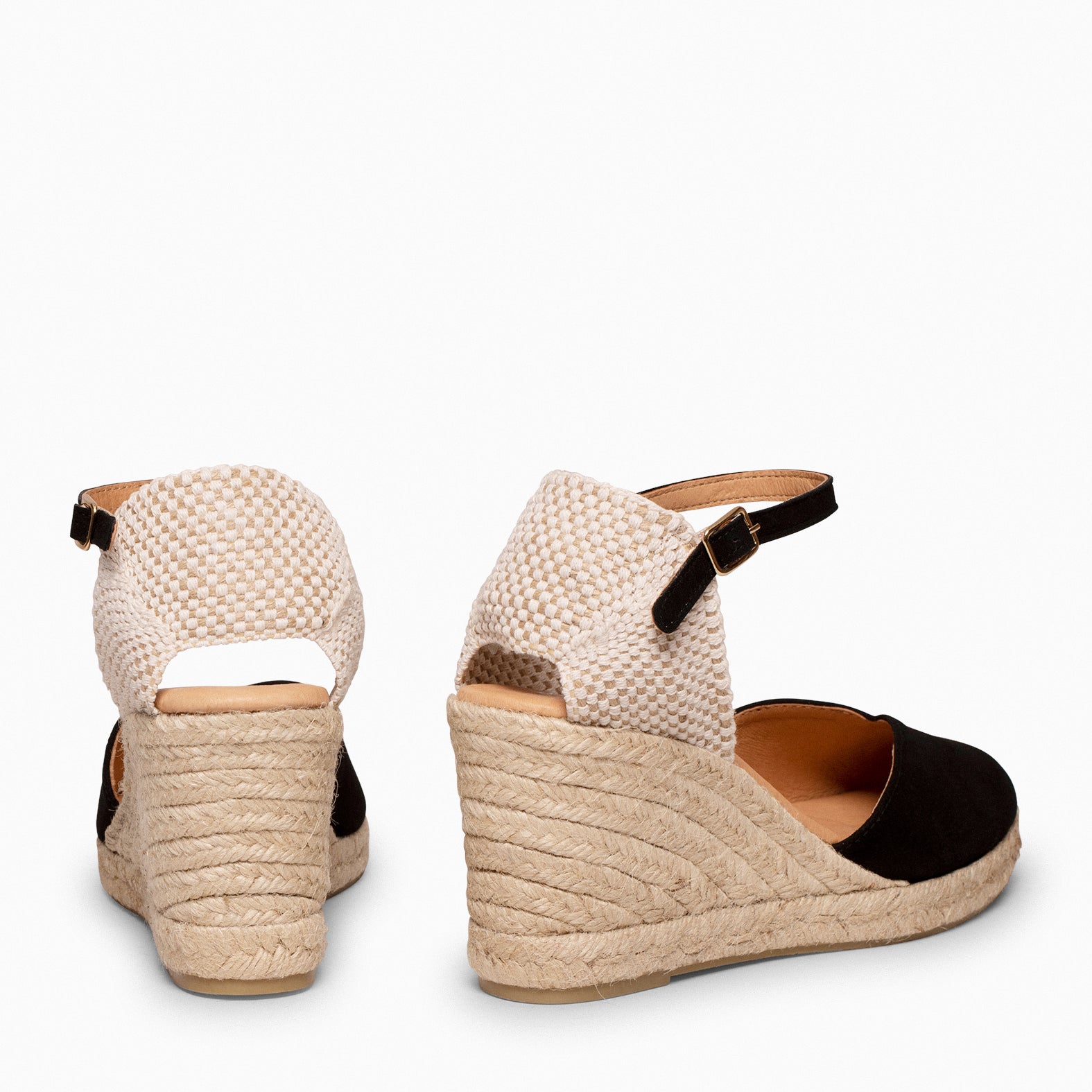 NERJA - BLACK WEDGE ESPADRILLE
