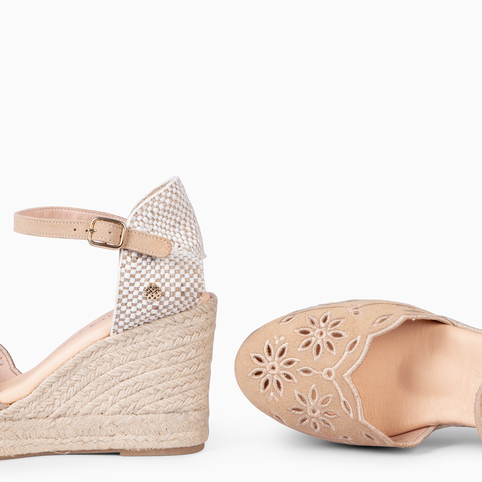 RONDA - BEIGE WEDGE ESPADRILLES