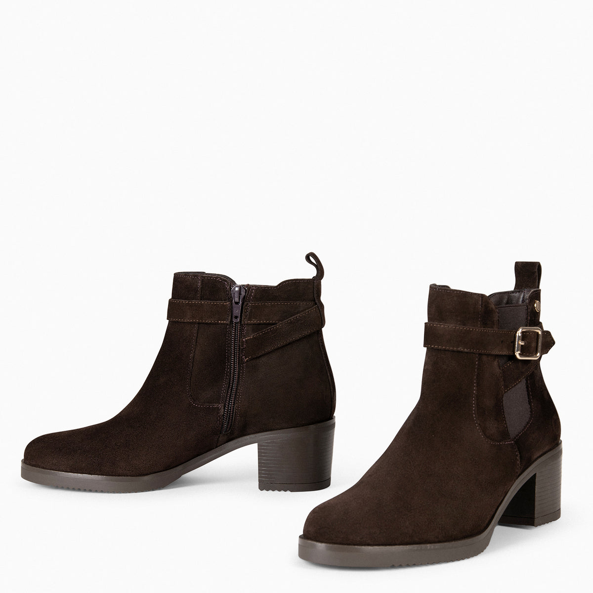 LEMY - BOTINS EM COURO DE CAMURÇA MARROM