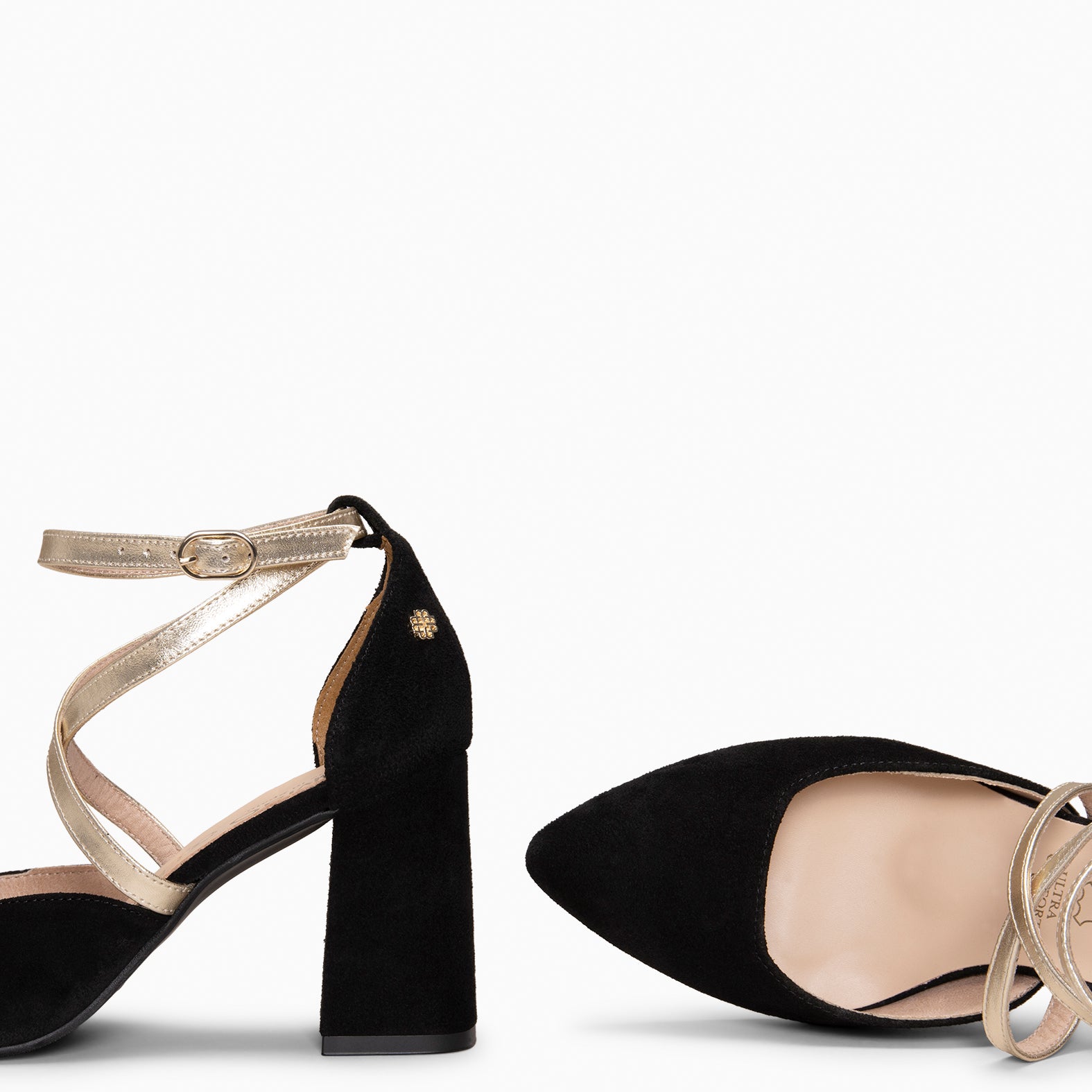 ARIEL - Zapato de tacón ancho NEGRO METAL