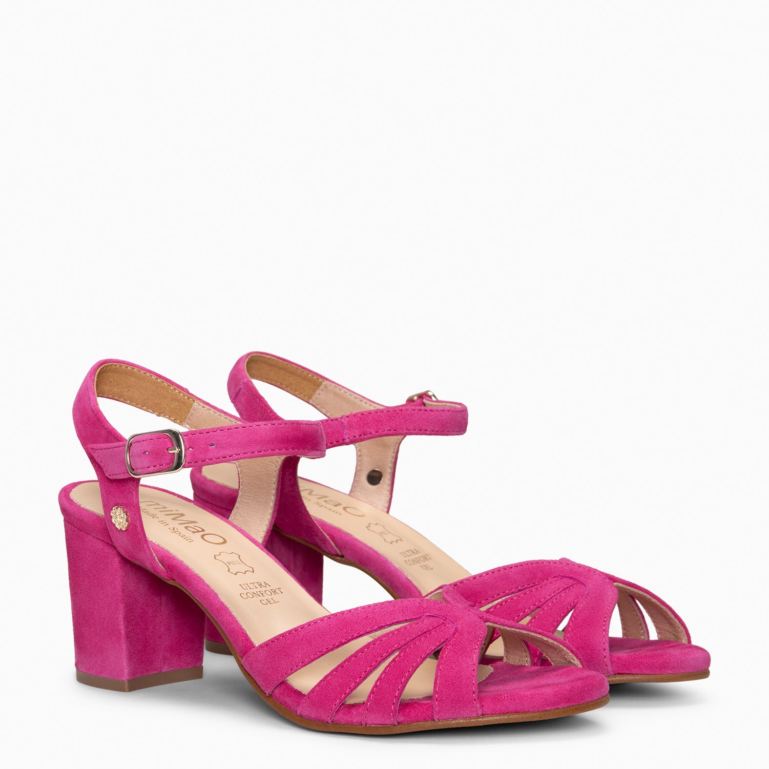 MUSA – Sandalias de Tacón ancho FUCSIA - miMaO ®