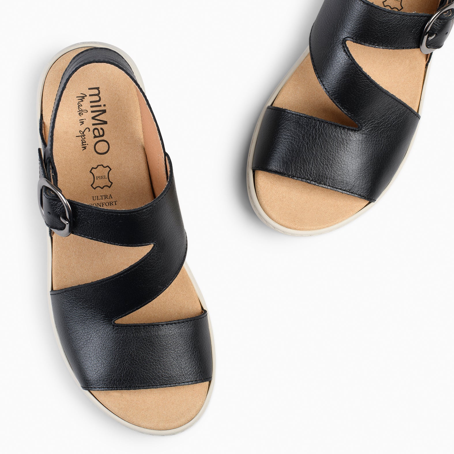 NATURA - BLACK SANDALS WITH REMOVABLE INSOLE