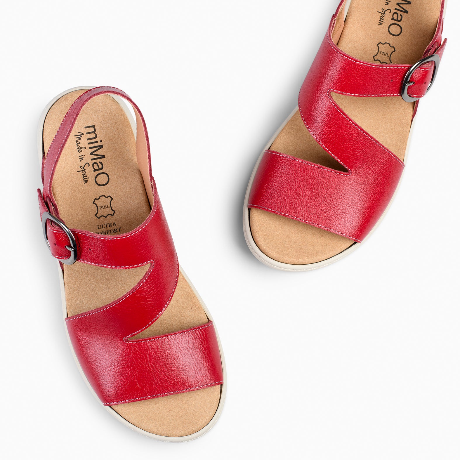 NATURA - RED SANDALS WITH REMOVABLE INSOLE