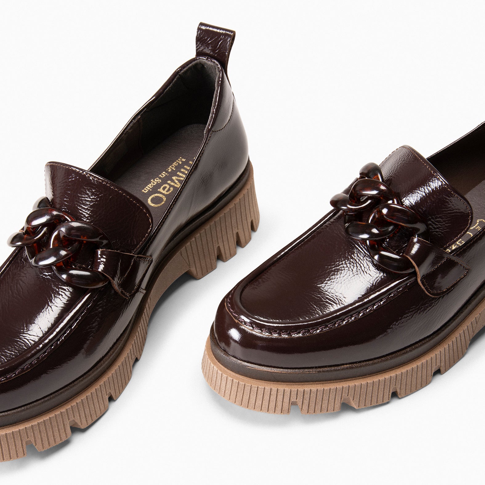 LOLA - BROWN moccasin with track sole