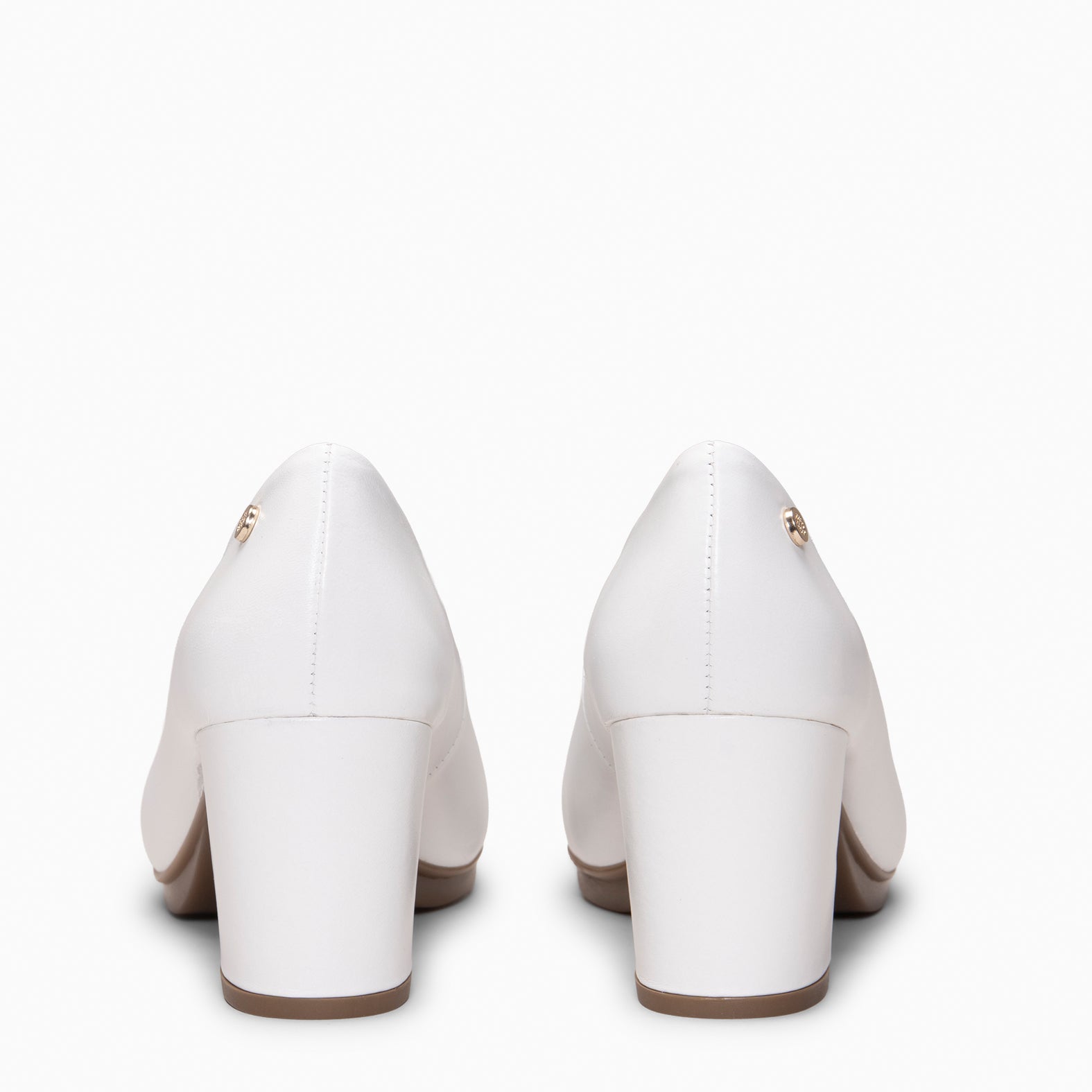 URBAN S SALON - WHITE NAPPA LEATHER MID HEEL