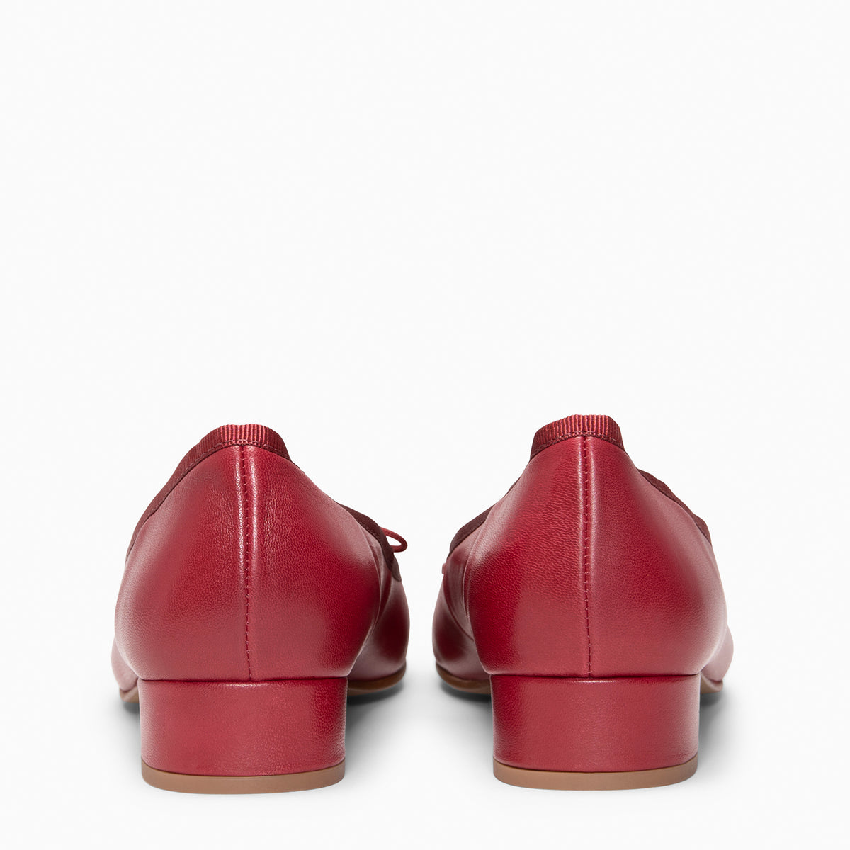 ALEXA - RED leather low heel ballerinas