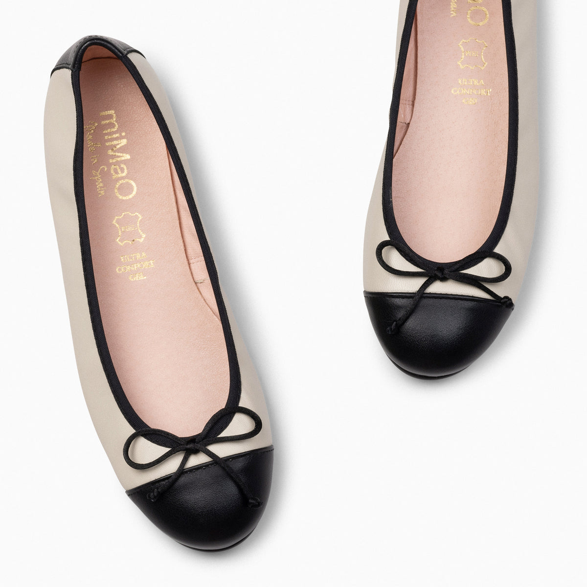 NICOLLE – Bailarina plana con puntera BEIGE